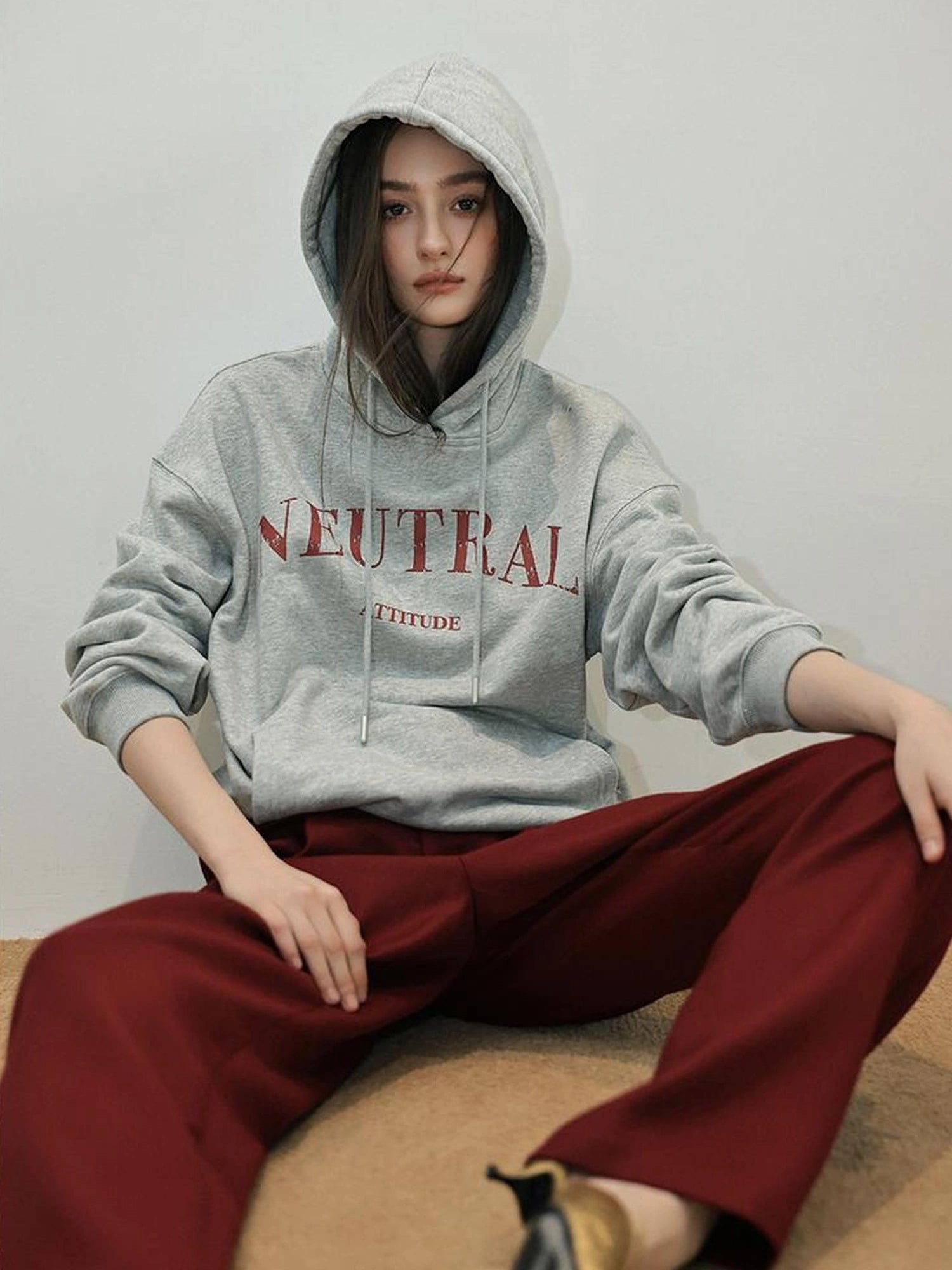 FU FRESH UP Vintage Washed Hoodie With Fleece Lining