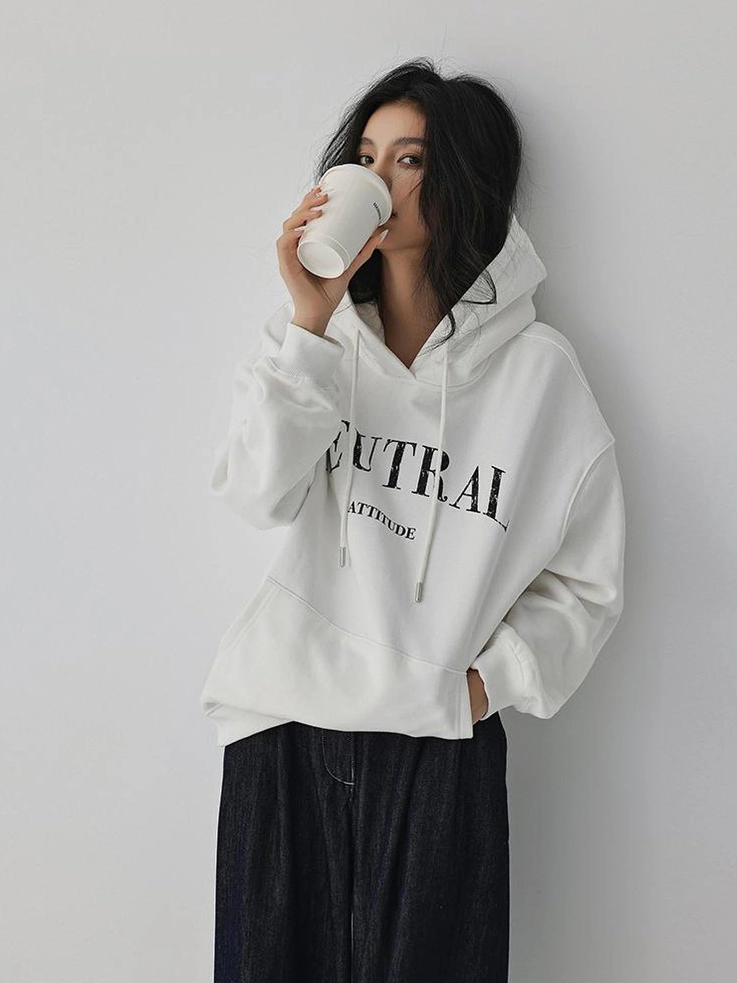 FU FRESH UP Vintage Washed Hoodie With Fleece Lining