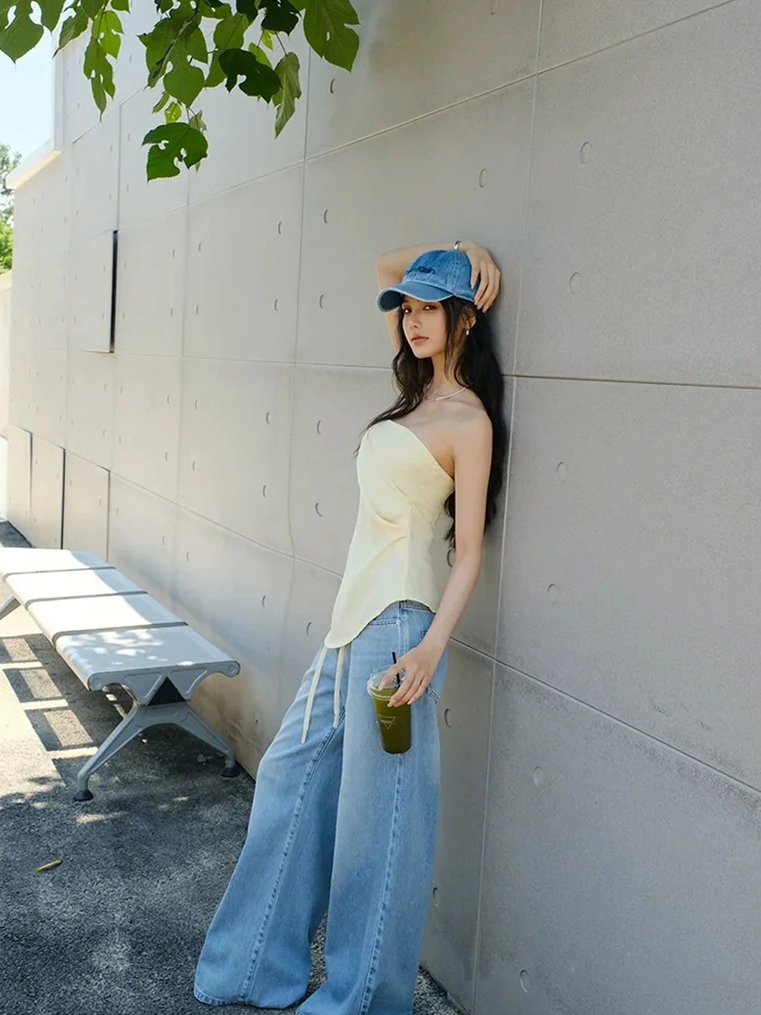 FU FRESH UP Vintage Washed Relaxed Straight Jeans