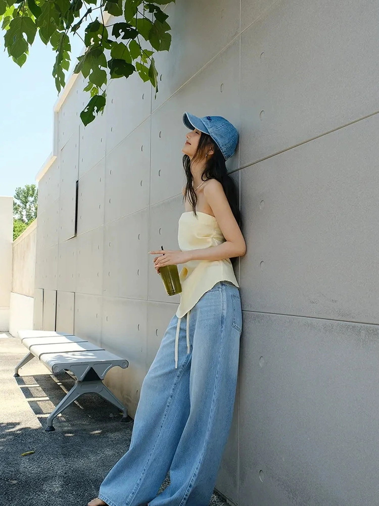 FU FRESH UP Vintage Washed Relaxed Straight Jeans