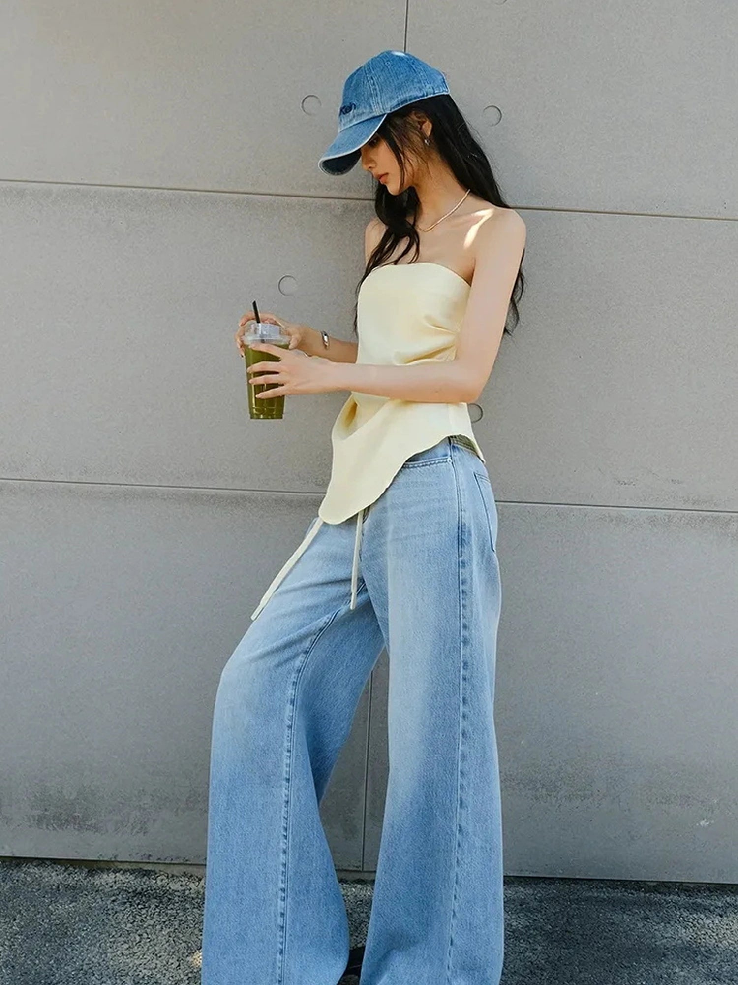 FU FRESH UP Vintage Washed Relaxed Straight Jeans