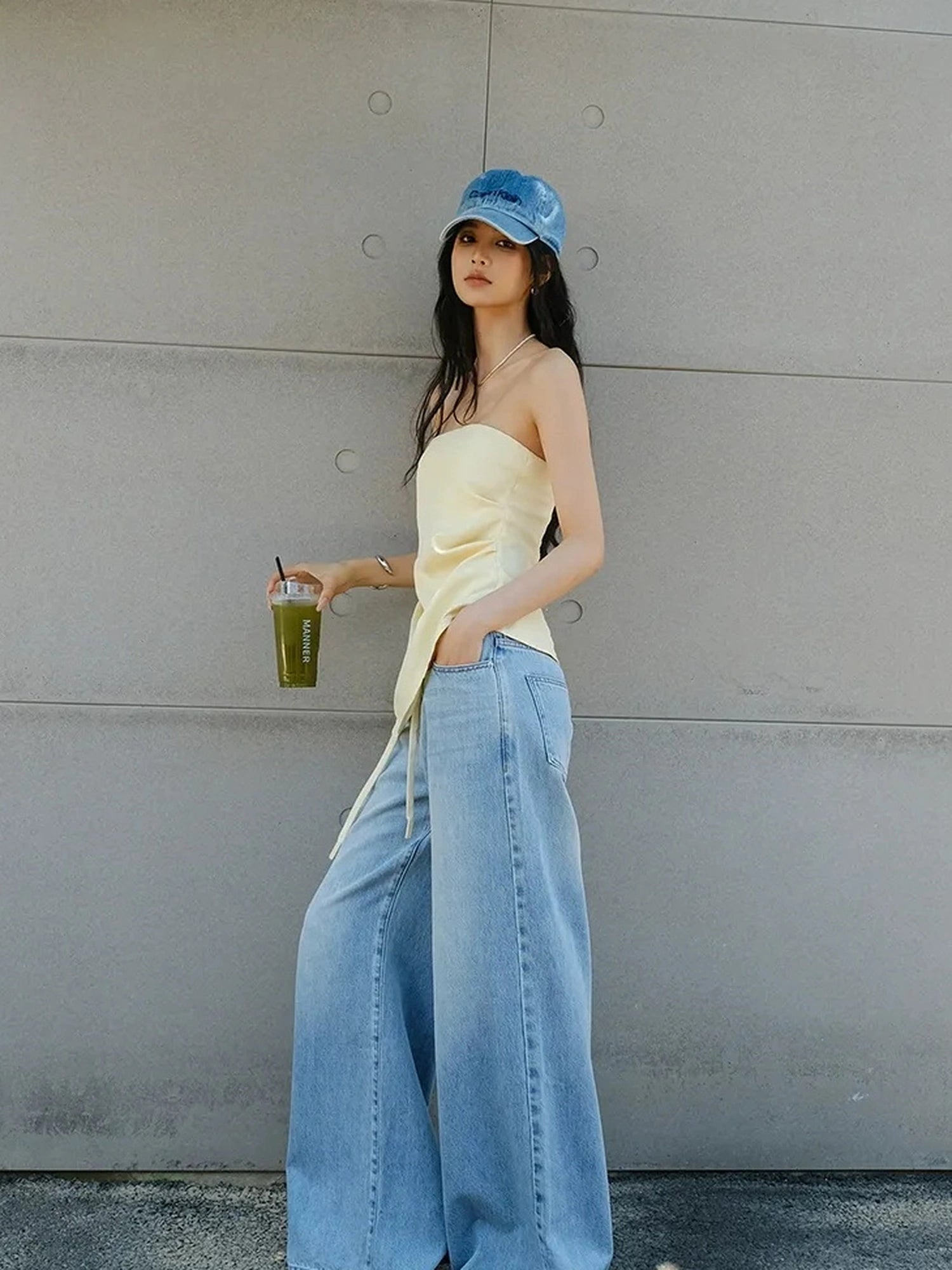 FU FRESH UP Vintage Washed Relaxed Straight Jeans