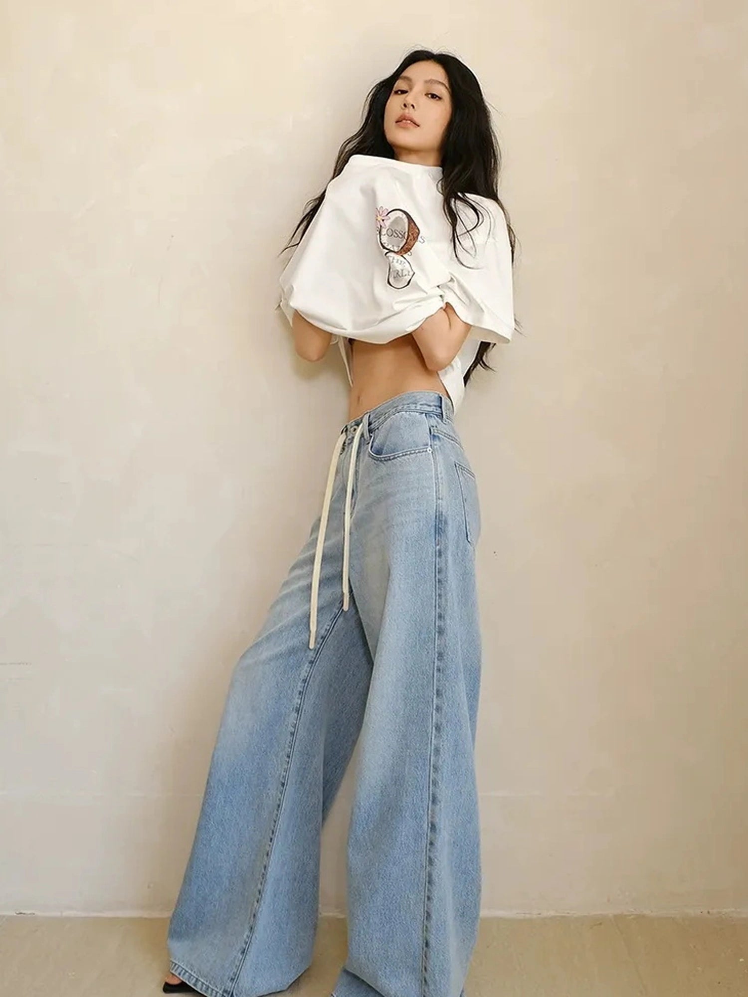 FU FRESH UP Vintage Washed Relaxed Straight Jeans
