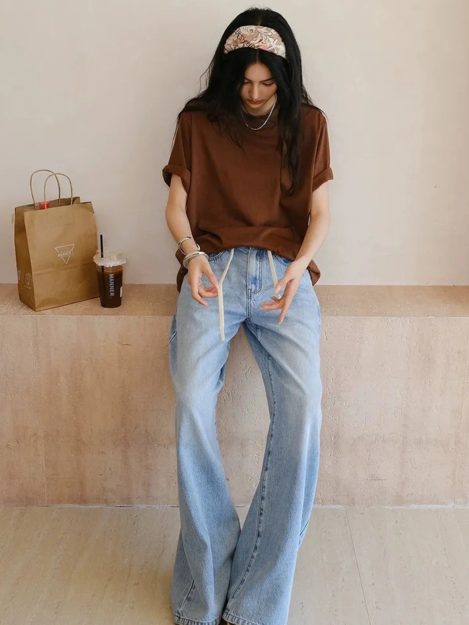 FU FRESH UP Vintage Washed Relaxed Straight Jeans