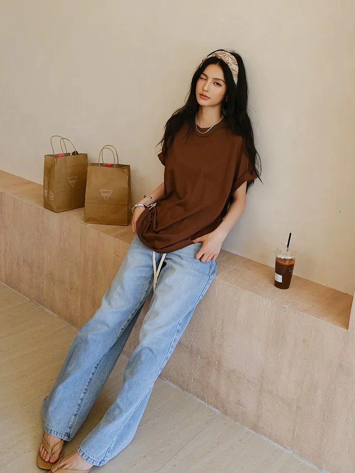 FU FRESH UP Vintage Washed Relaxed Straight Jeans
