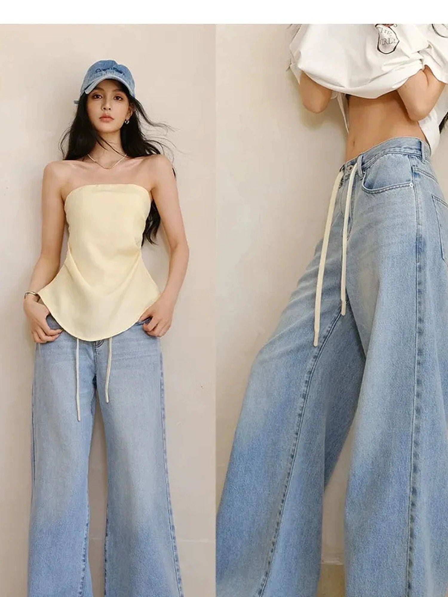 FU FRESH UP Vintage Washed Relaxed Straight Jeans