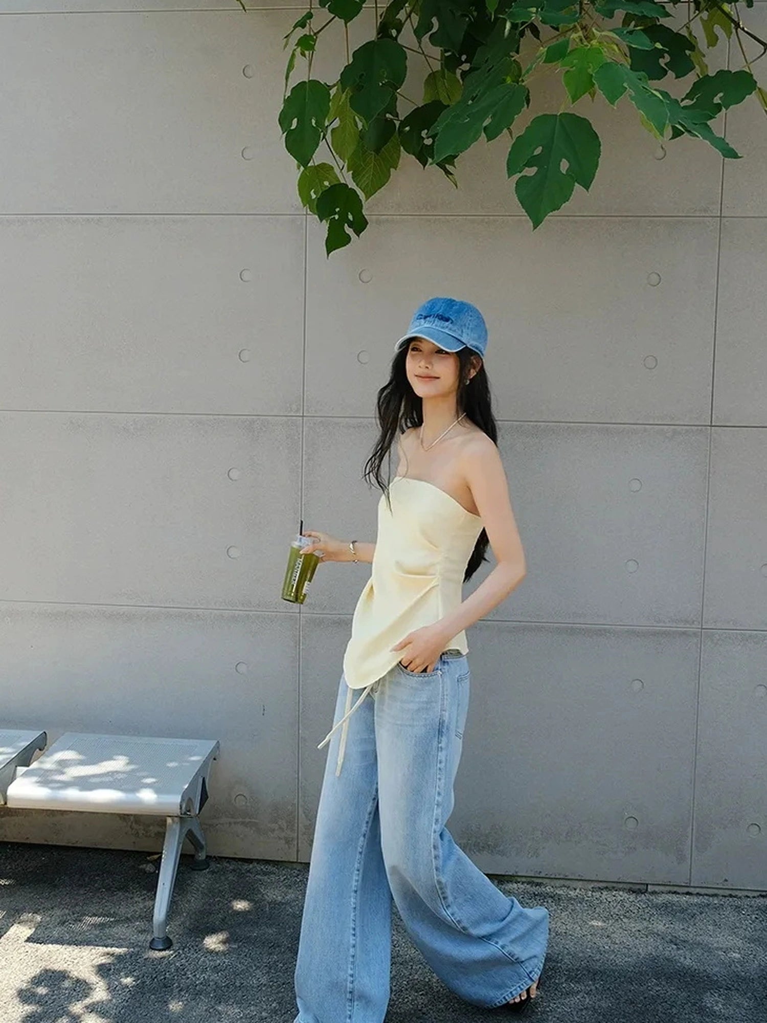 FU FRESH UP Vintage Washed Relaxed Straight Jeans