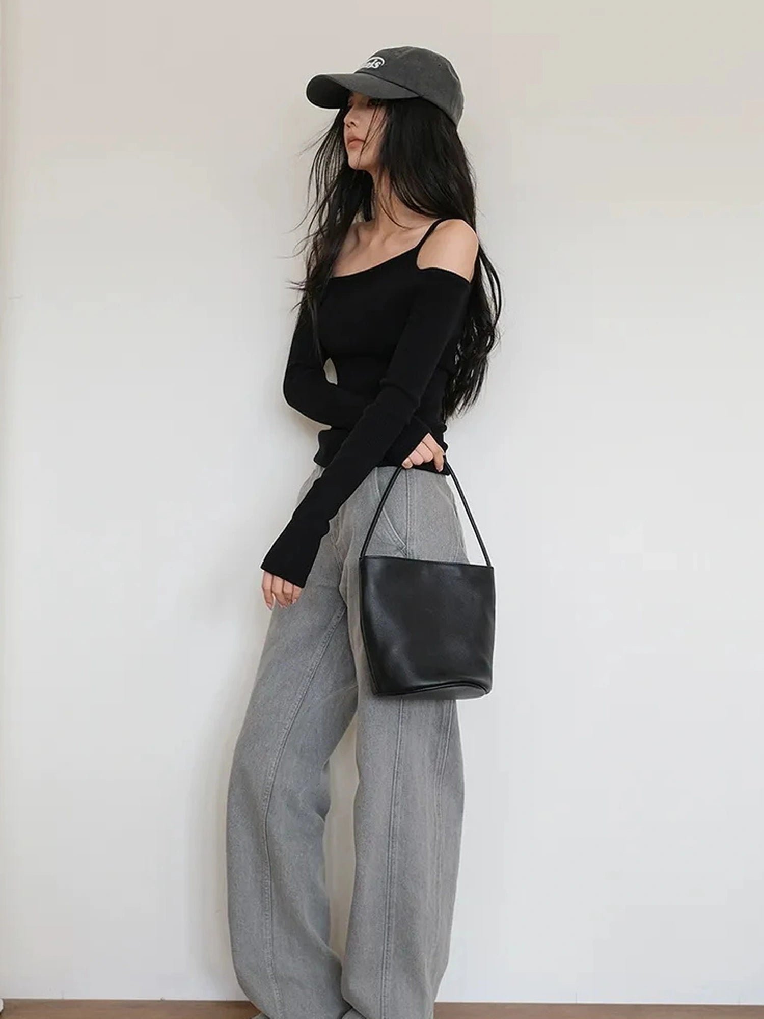FU FRESH UP Vintage Washed Wide Leg Denim Pants