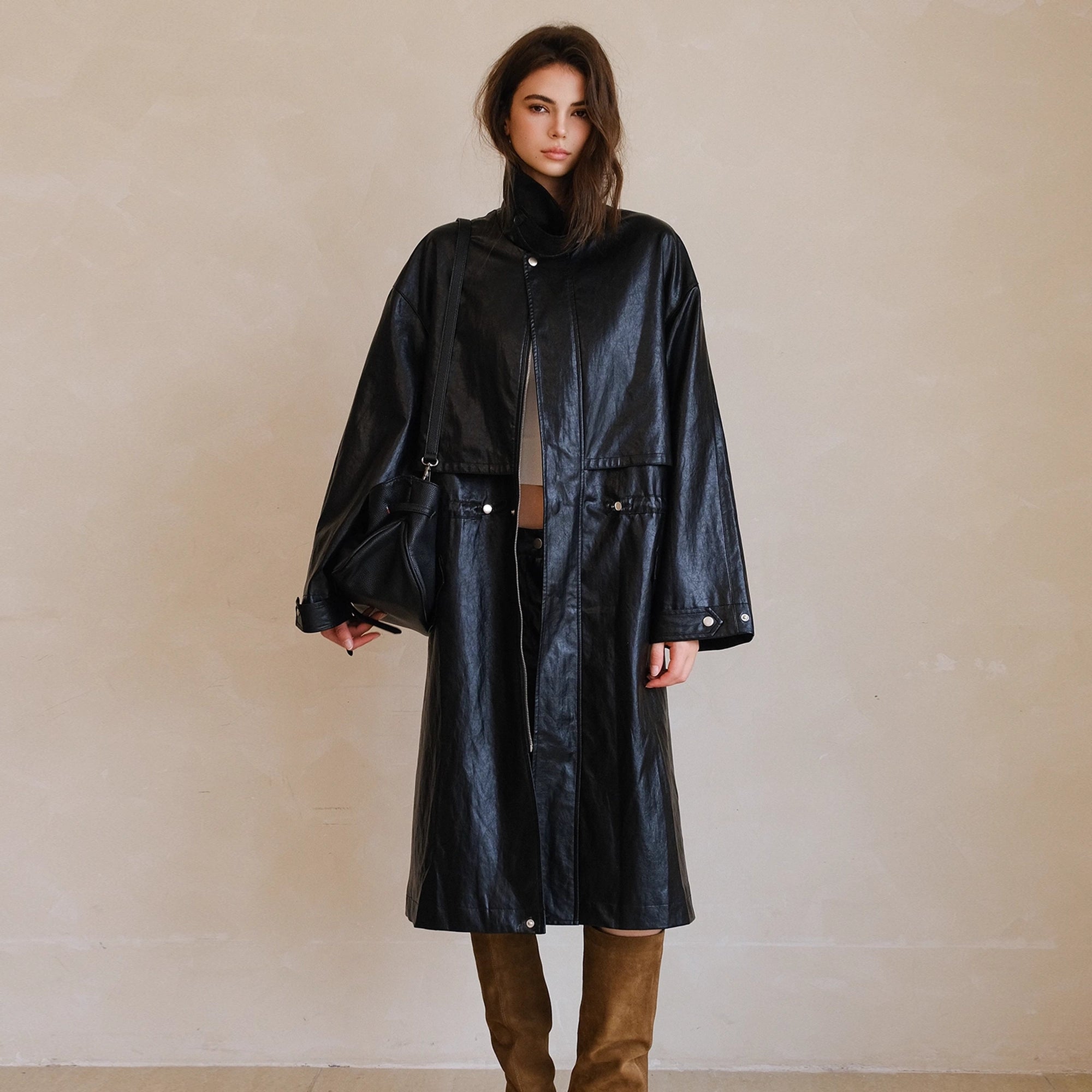 FU_FRESH_UP_Vintage_Waxed_Pu_Trench_Coat_With_Waist_Tie_MISSTT