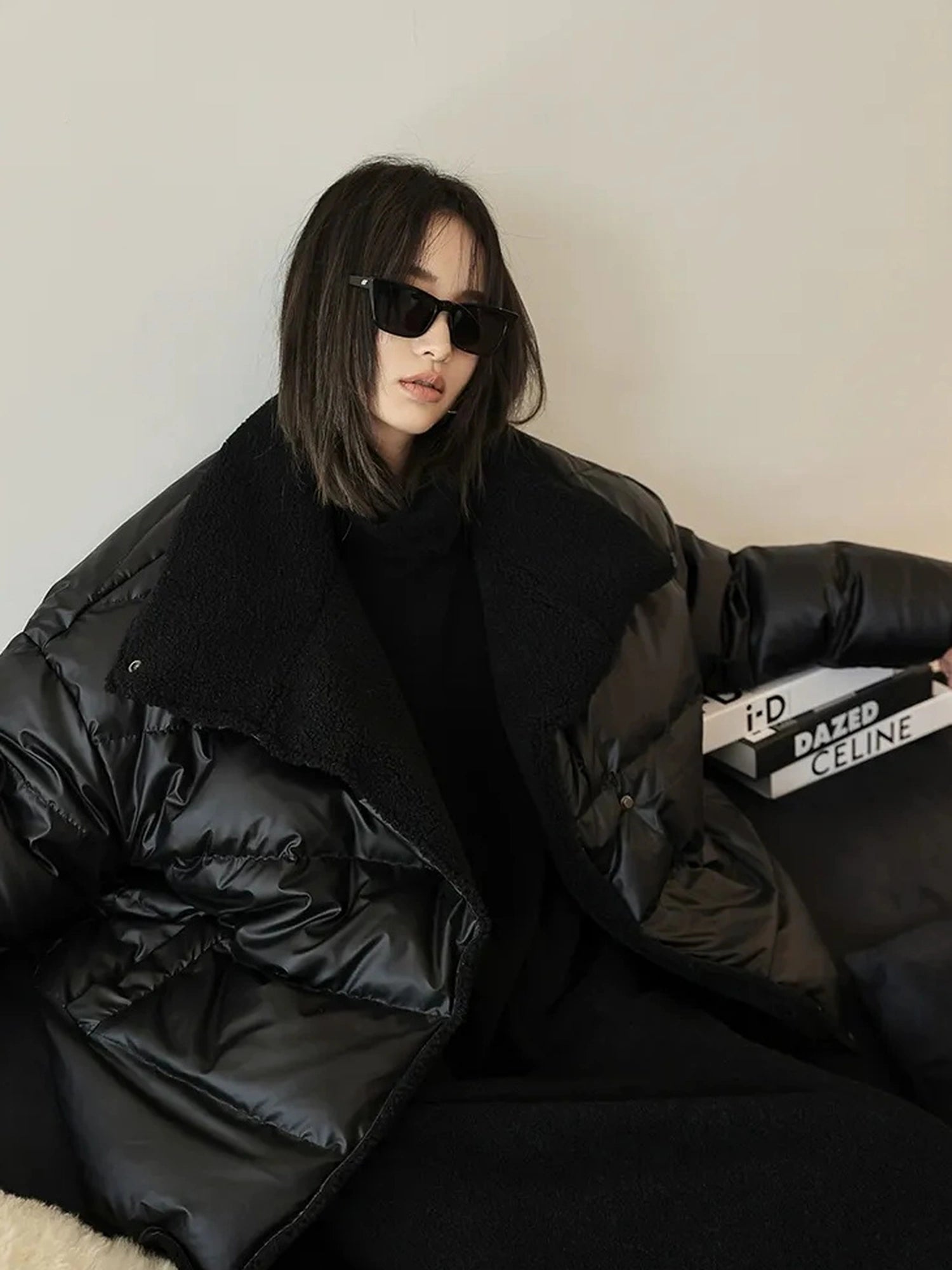 FU FRESH UP Waterproof Quilted Lamb Collar Puffer Jacket