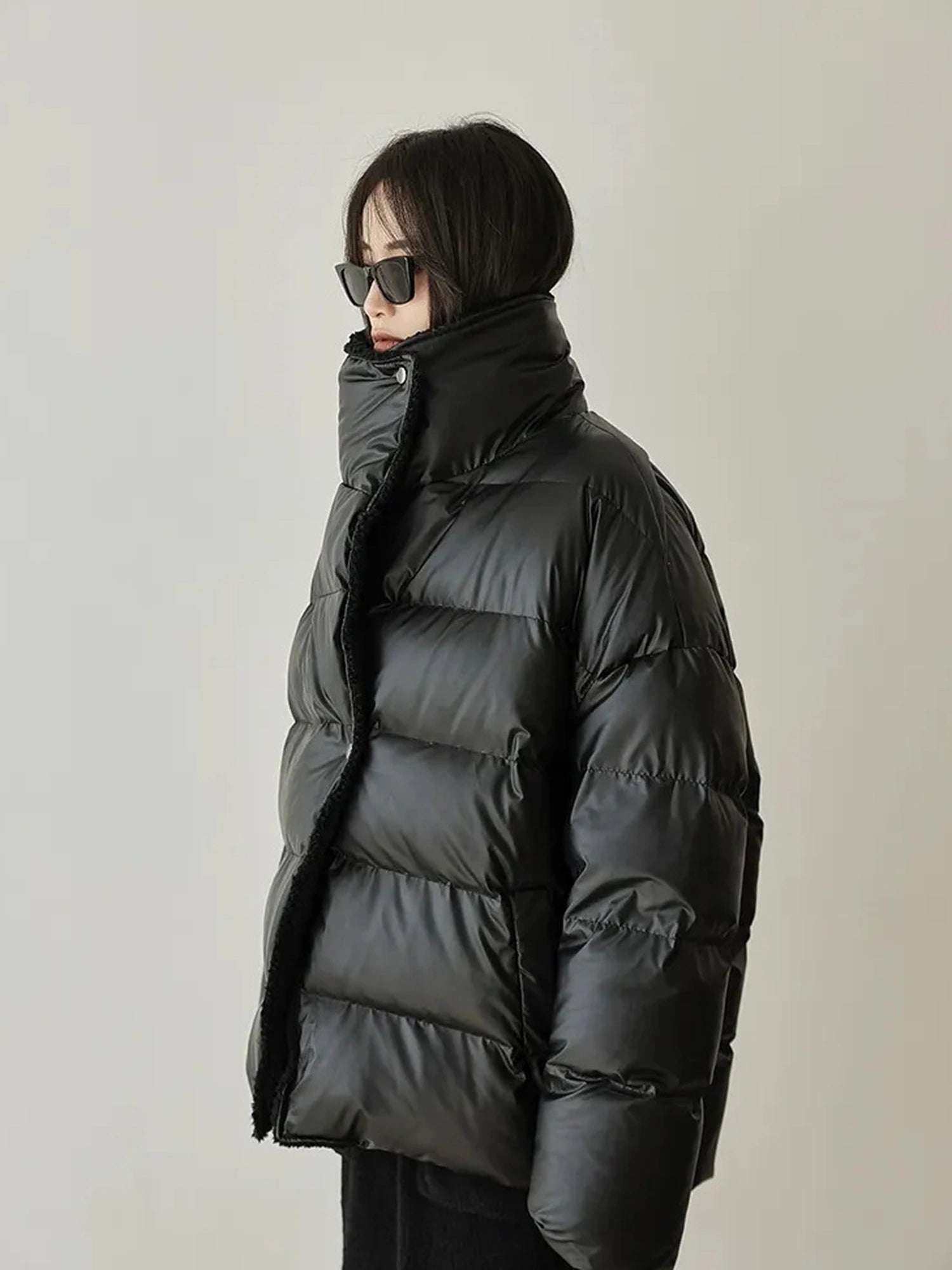 FU FRESH UP Waterproof Quilted Lamb Collar Puffer Jacket