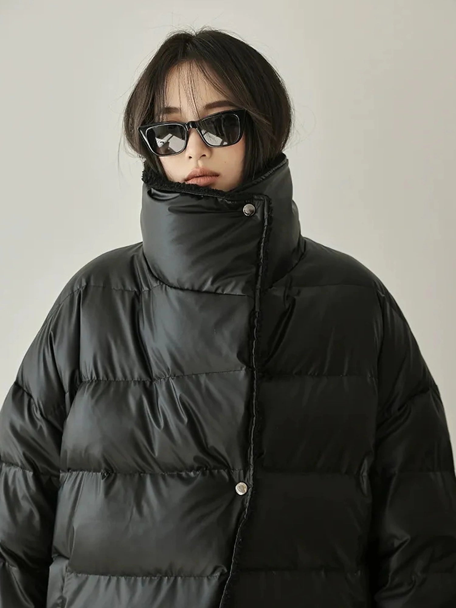 FU FRESH UP Waterproof Quilted Lamb Collar Puffer Jacket