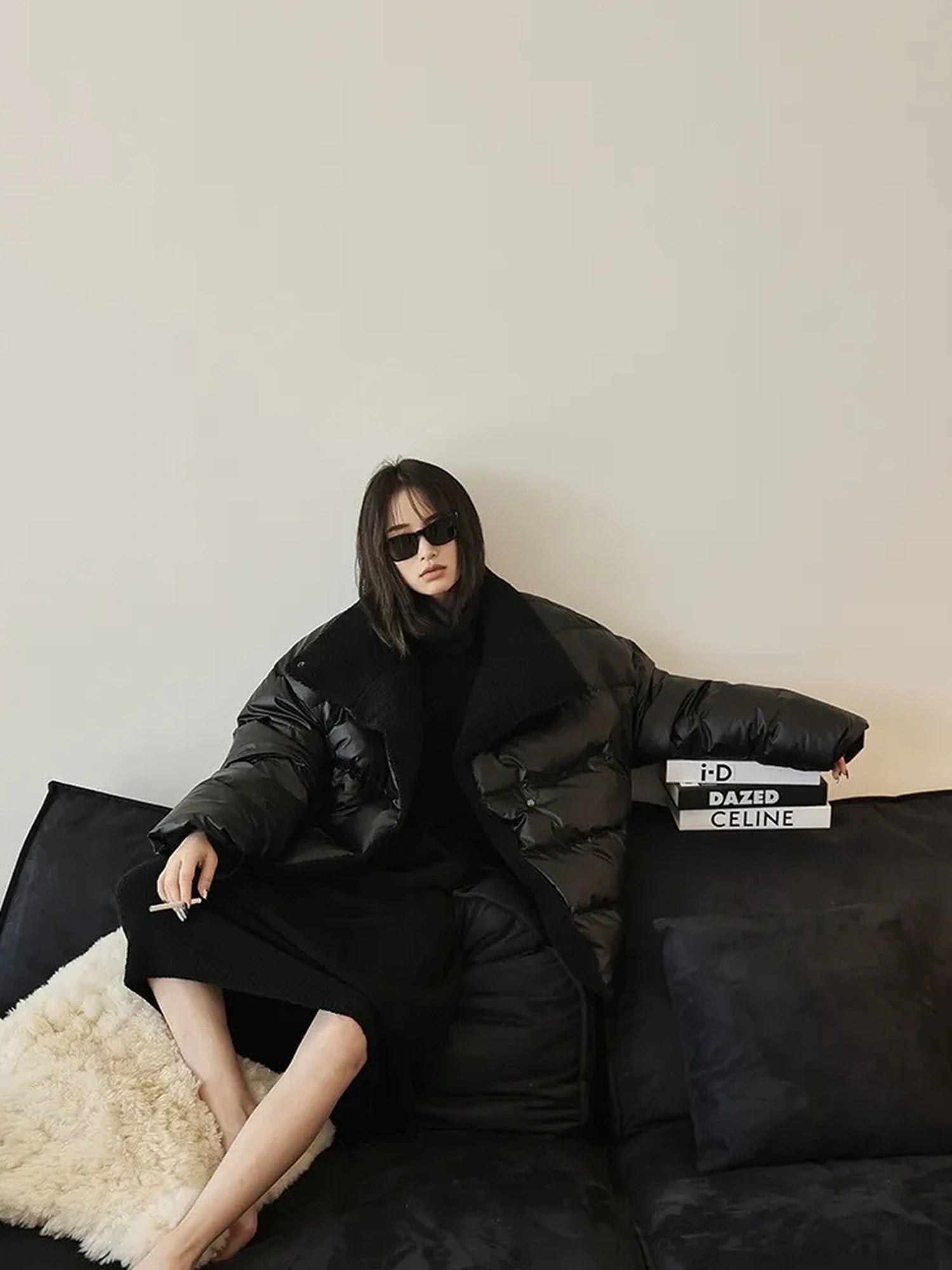 FU FRESH UP Waterproof Quilted Lamb Collar Puffer Jacket