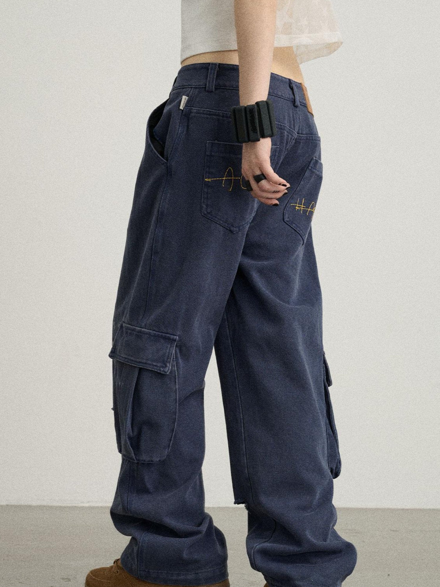 Achihara Faded Washed Denim Pants For Men