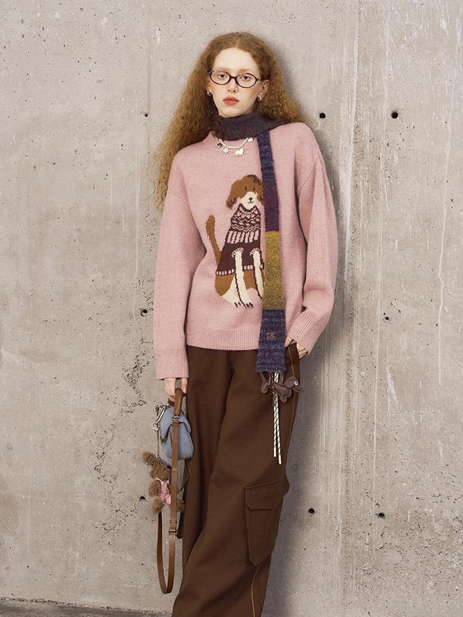 DIDDI MODA Fair Isle Dog Sweater Knit Pullover