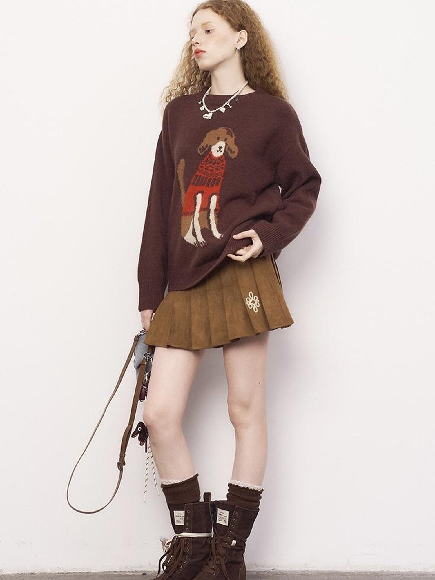 DIDDI MODA Fair Isle Dog Sweater Knit Pullover