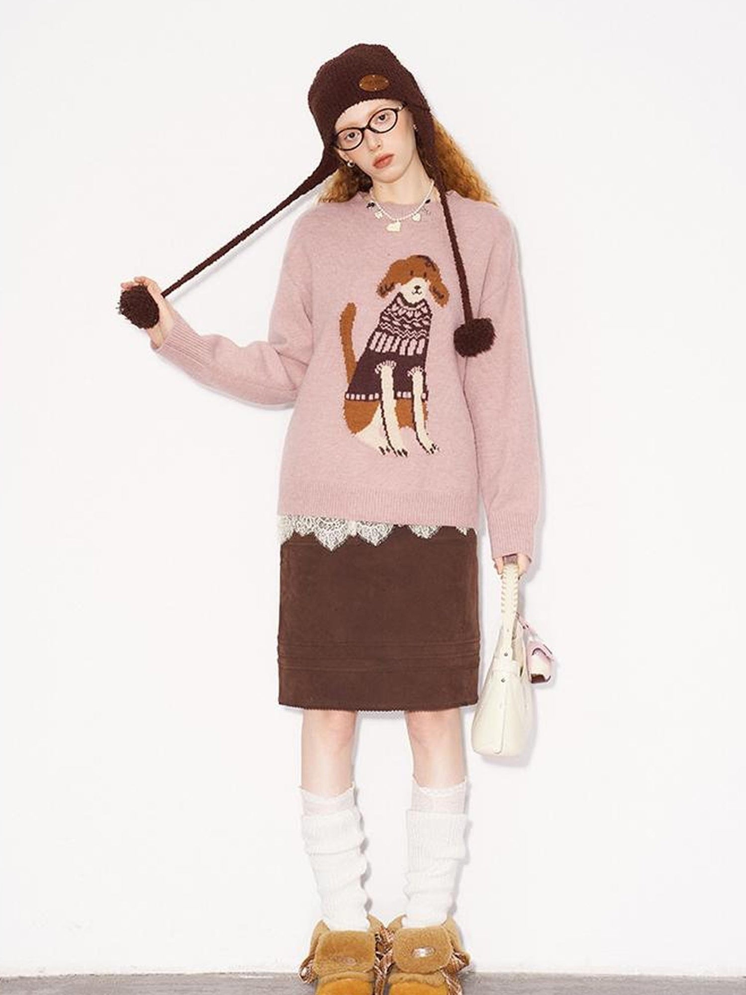 DIDDI MODA Fair Isle Dog Sweater Knit Pullover