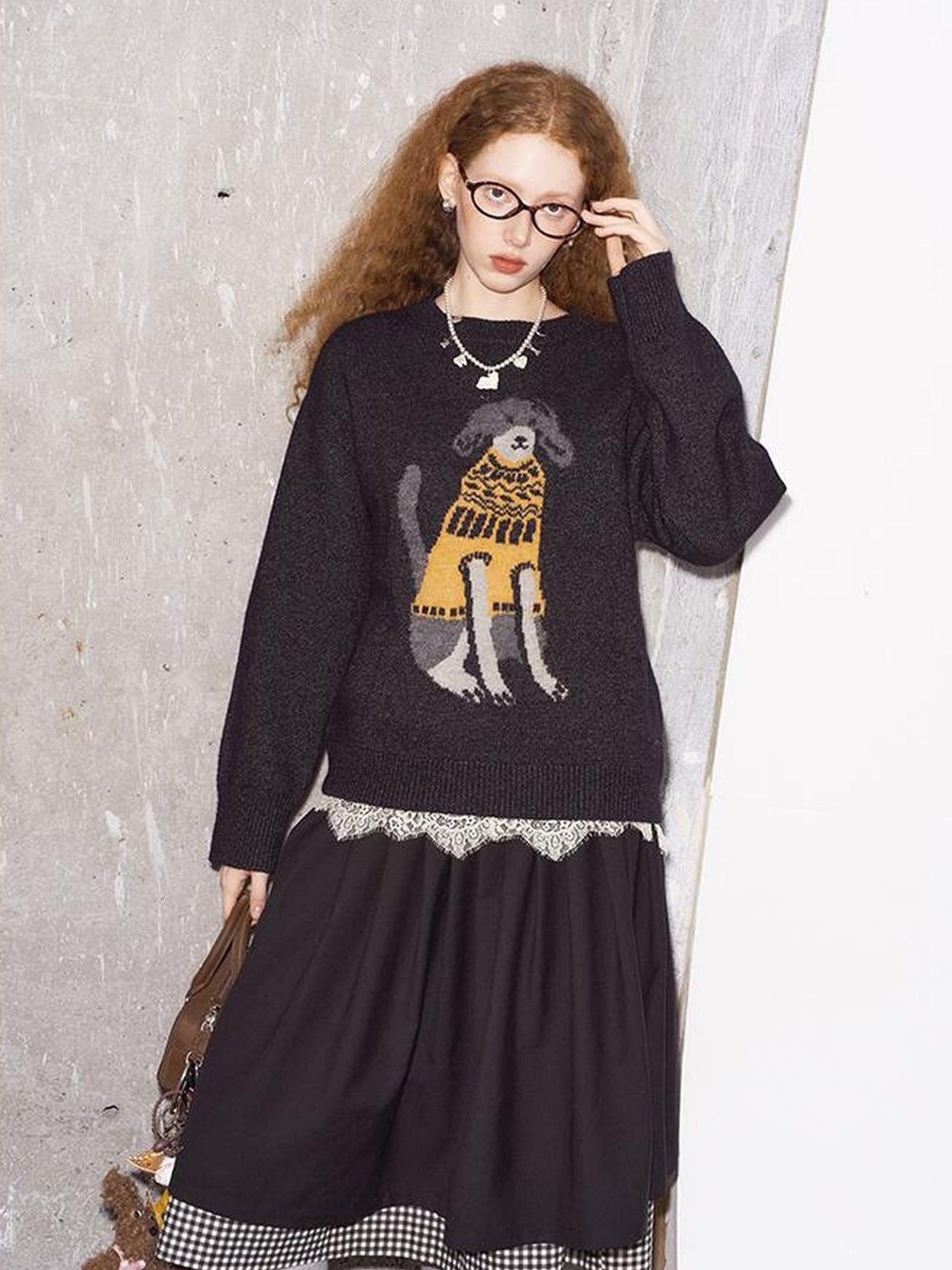 DIDDI MODA Fair Isle Dog Sweater Knit Pullover