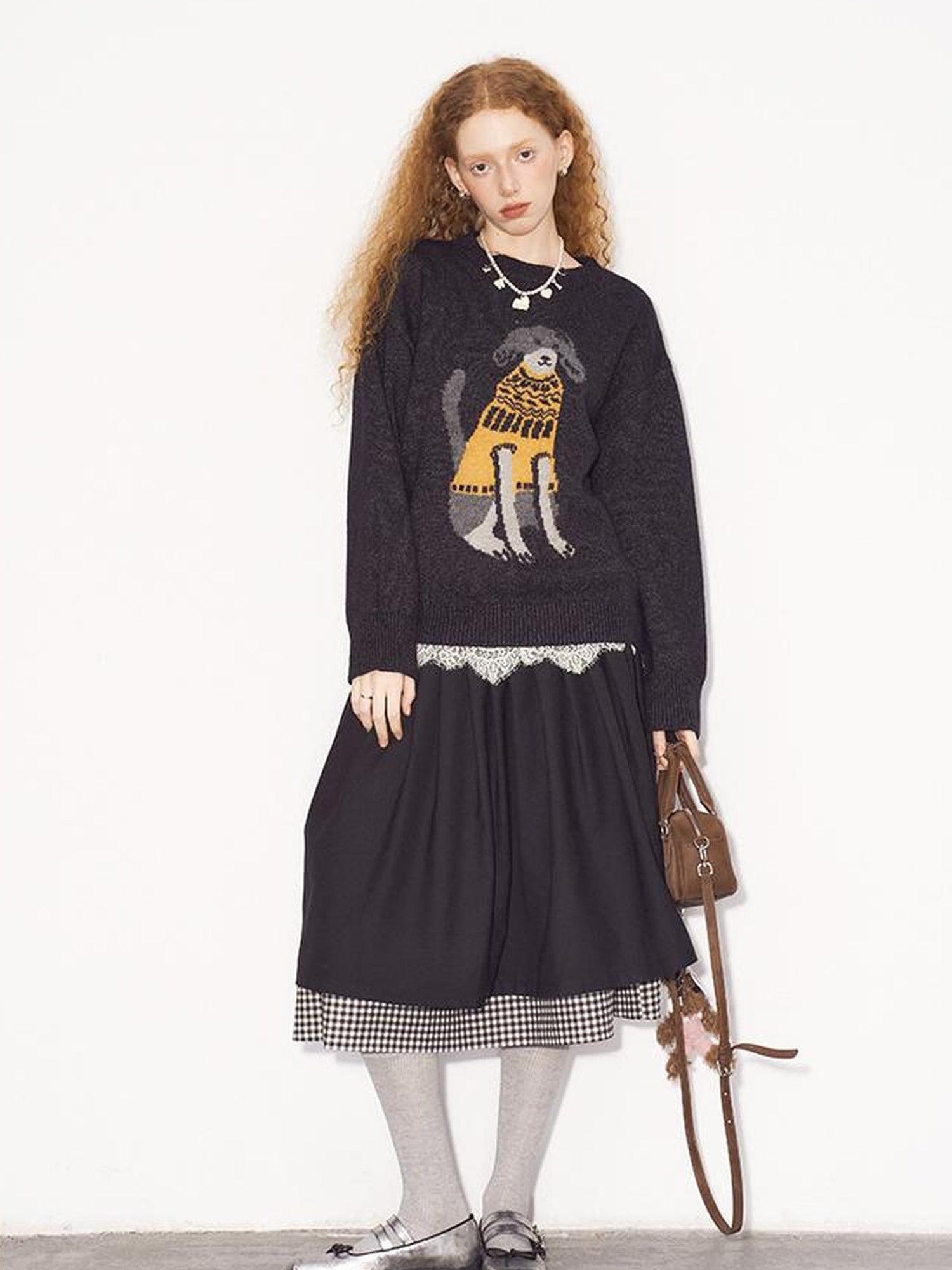 DIDDI MODA Fair Isle Dog Sweater Knit Pullover