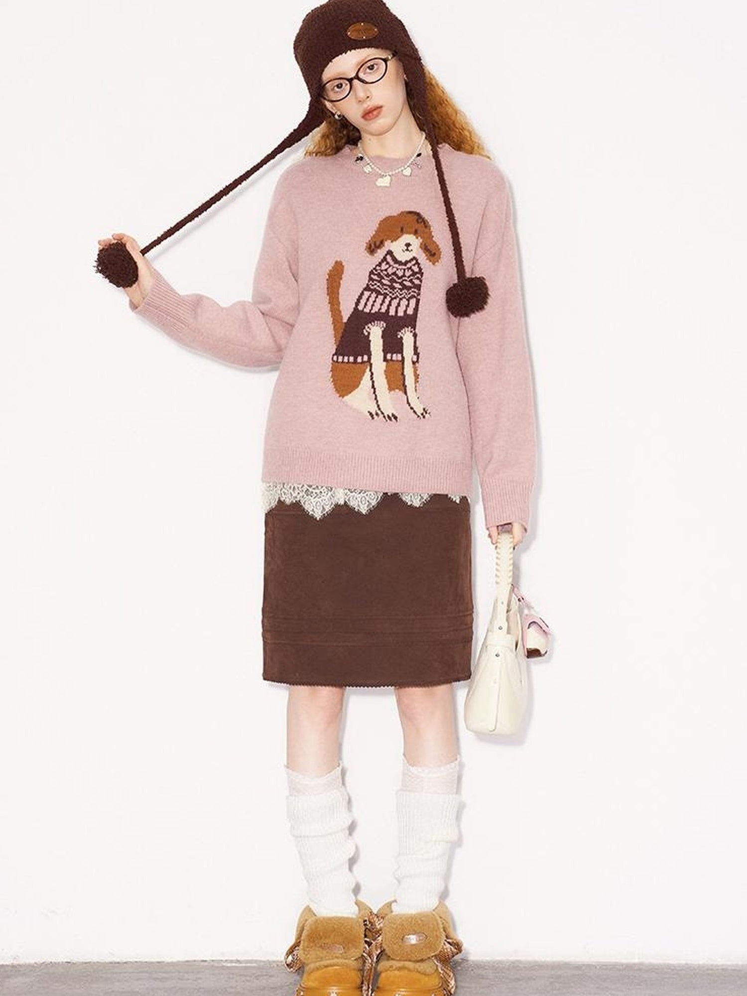 DIDDI MODA Fair Isle Dog Sweater Knit Pullover