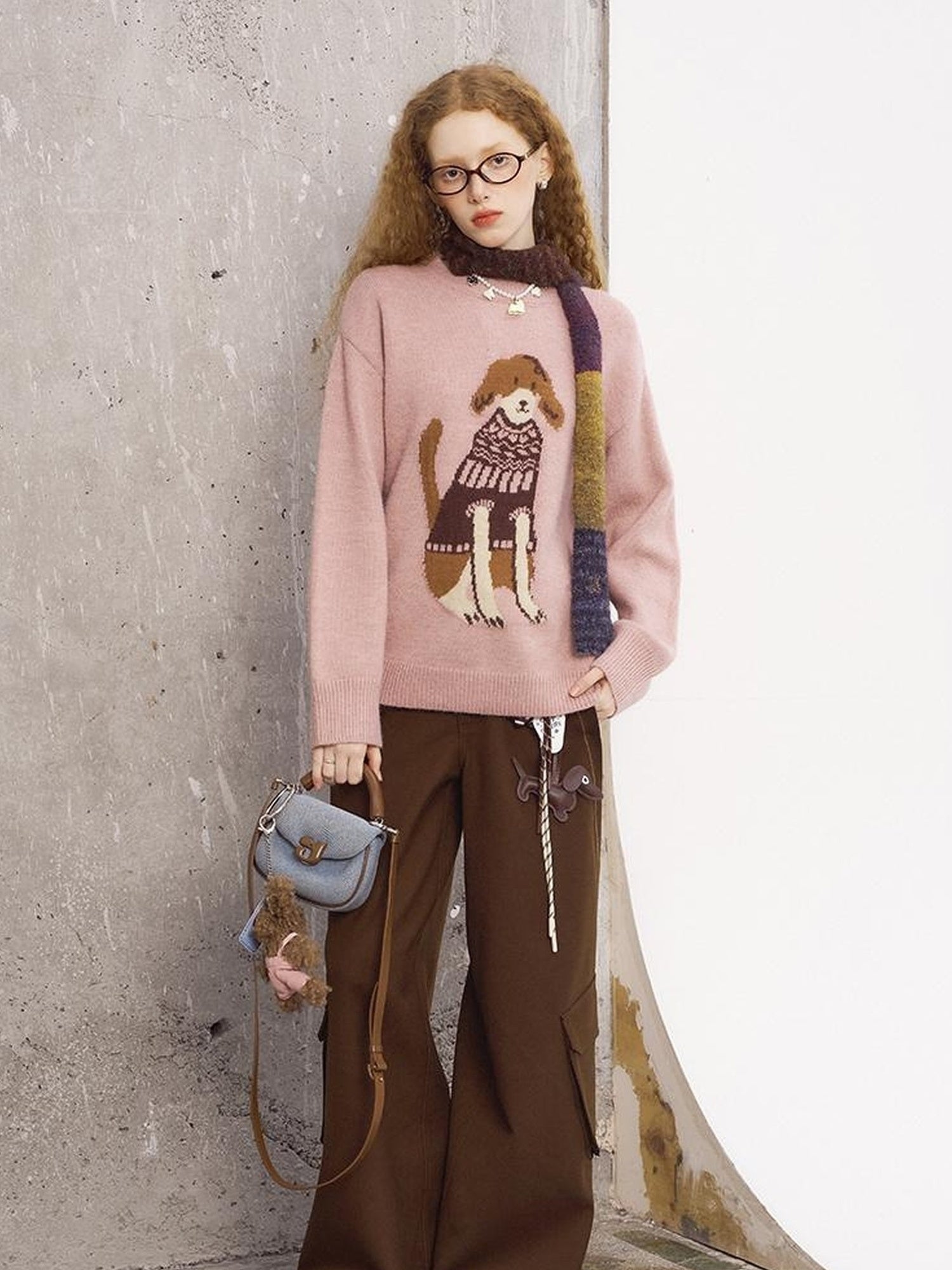 DIDDI MODA Fair Isle Dog Sweater Knit Pullover