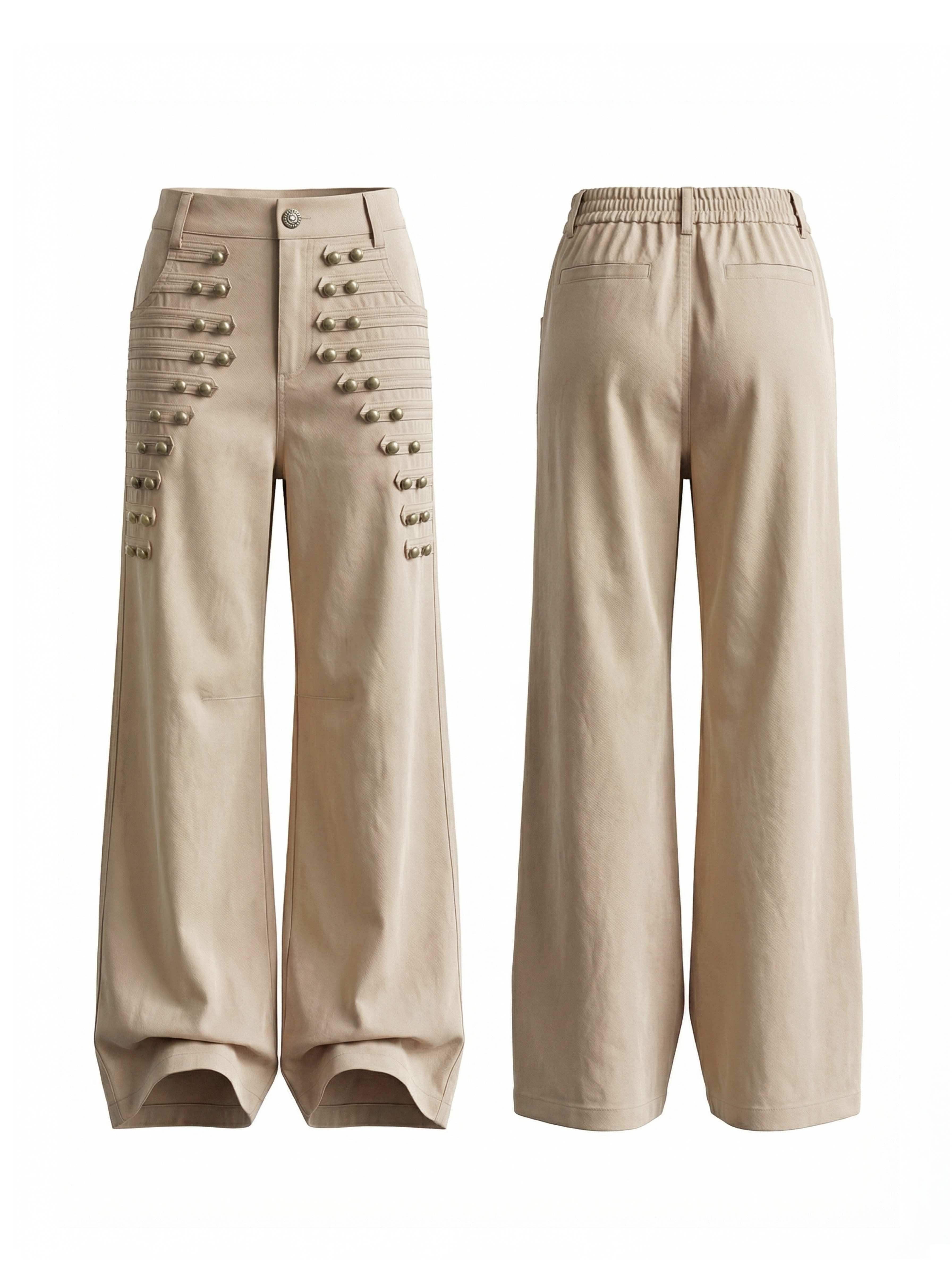FayChui_Court_Style_Metal_Button_High_Waist_Women&