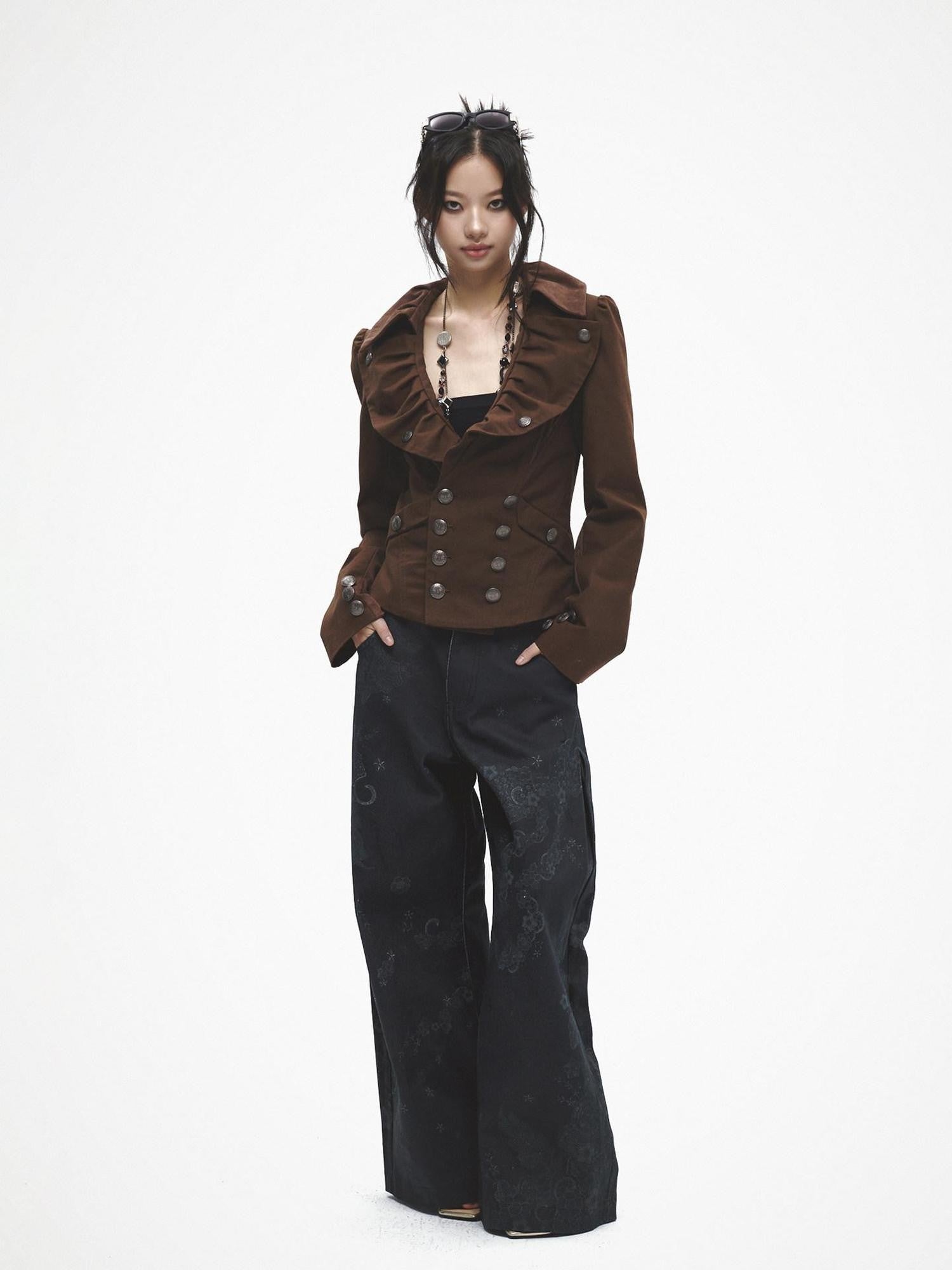 FayChui Floral Lace Asymmetric Digital Print Women&