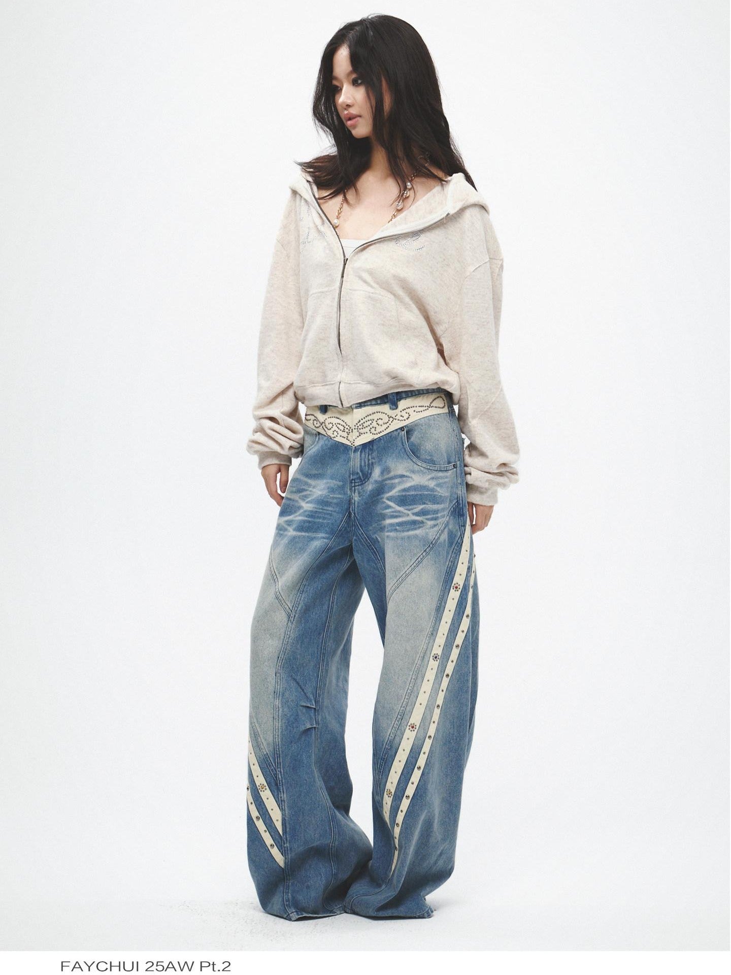 FayChui Gem Sequin Striped Vintage Women&