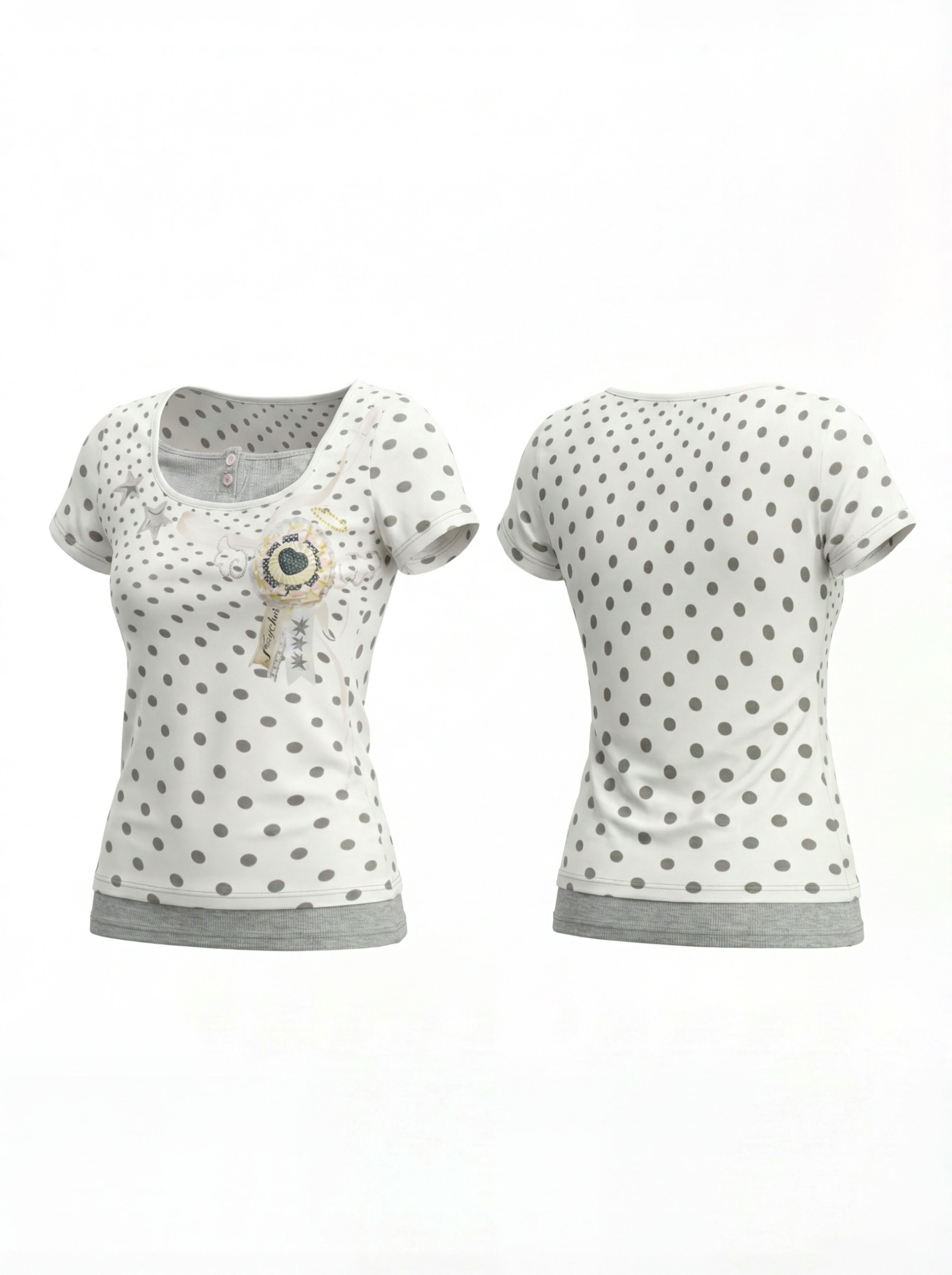 FayChui_Retro_Polka_Dot_Layered_Square_Neck_Women&