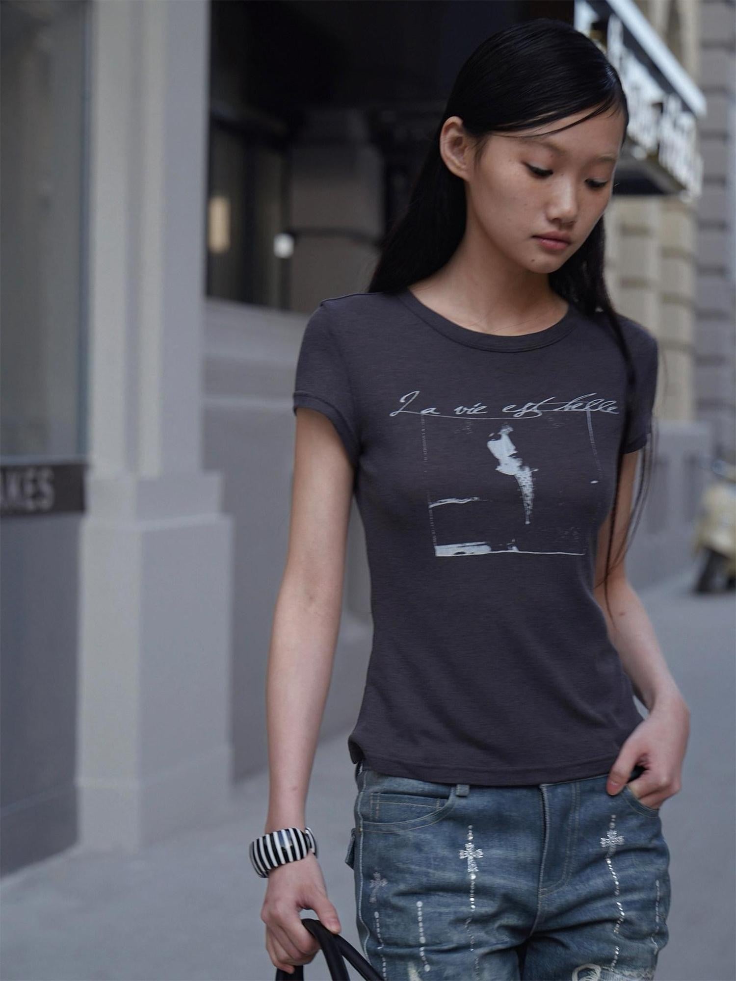 FayChui Vintage Film Portrait Print Women&