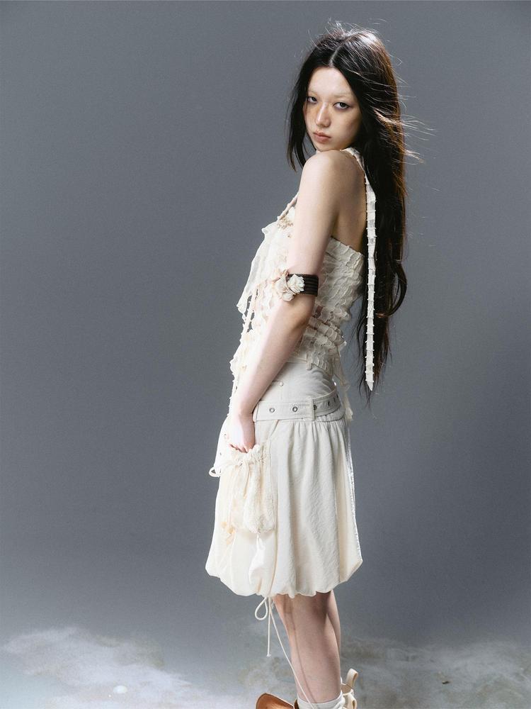 Cest Nous Feminine Ruffle Bustier Top For Women