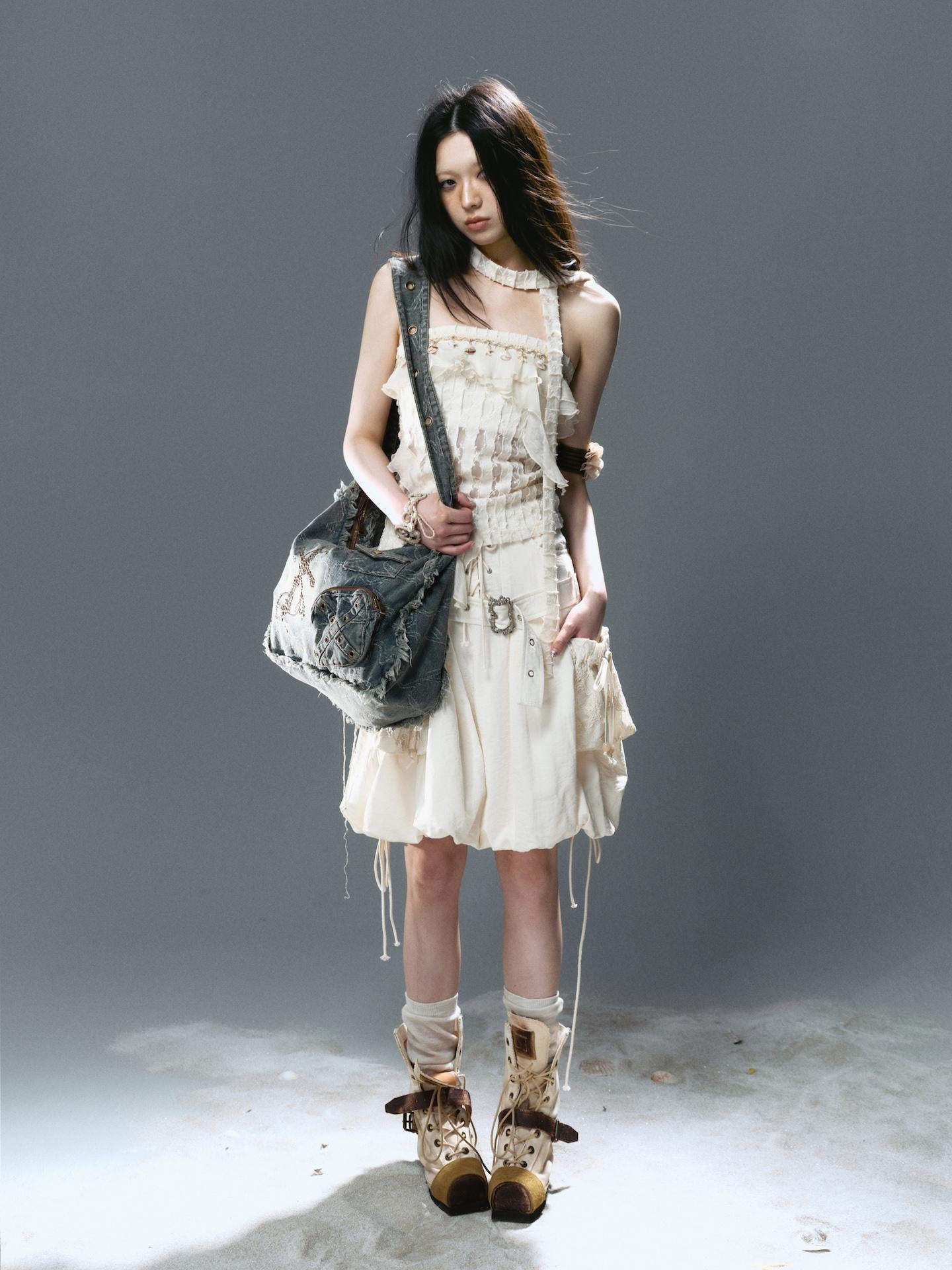 Cest Nous Feminine Ruffle Bustier Top For Women