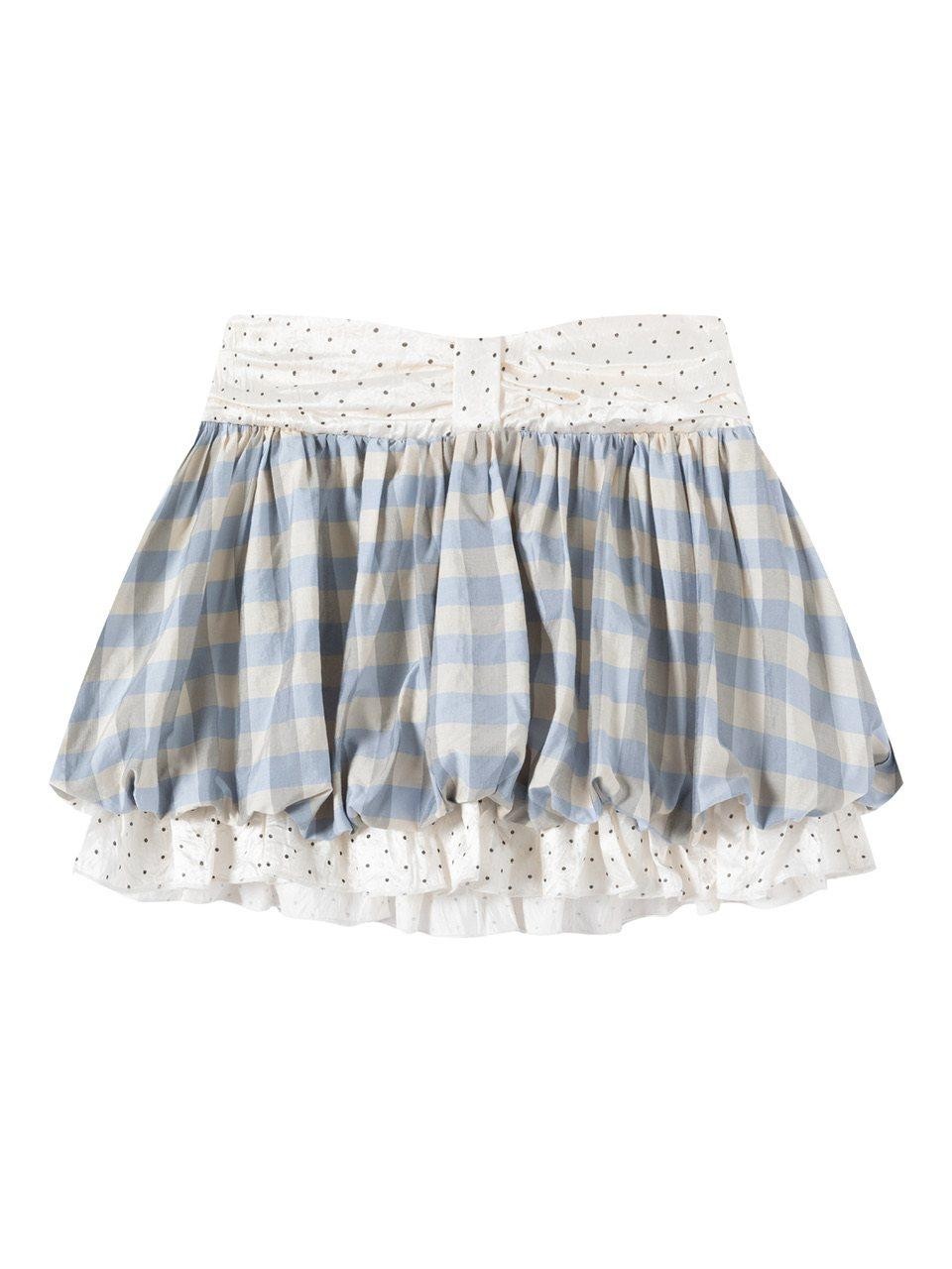 FinderMond FM Blue Plaid Bobo Bud Doll Collar Girlish Women&