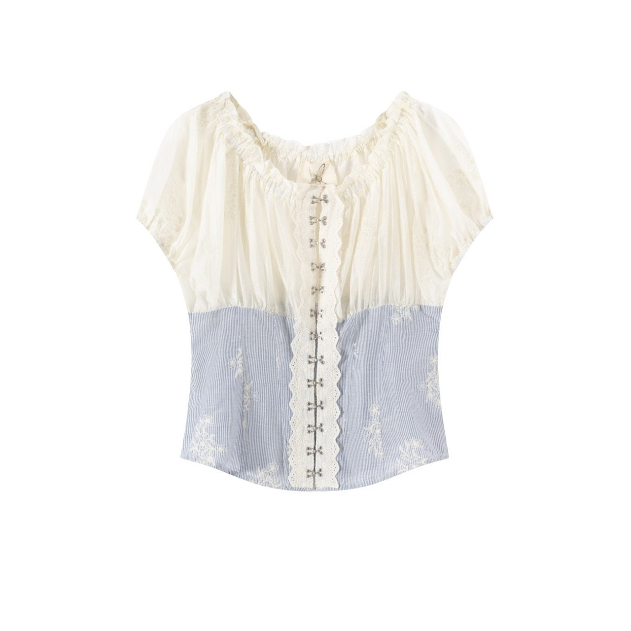 FinderMond_FM_Blue_Striped_Embroidered_Sheer_Lace_Jellyfish_Hook_Women&