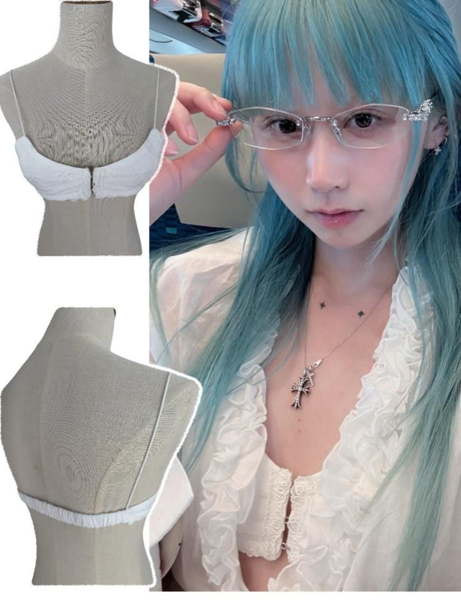 FinderMond FM Bow Embroidered Front Hook Strappy Women&