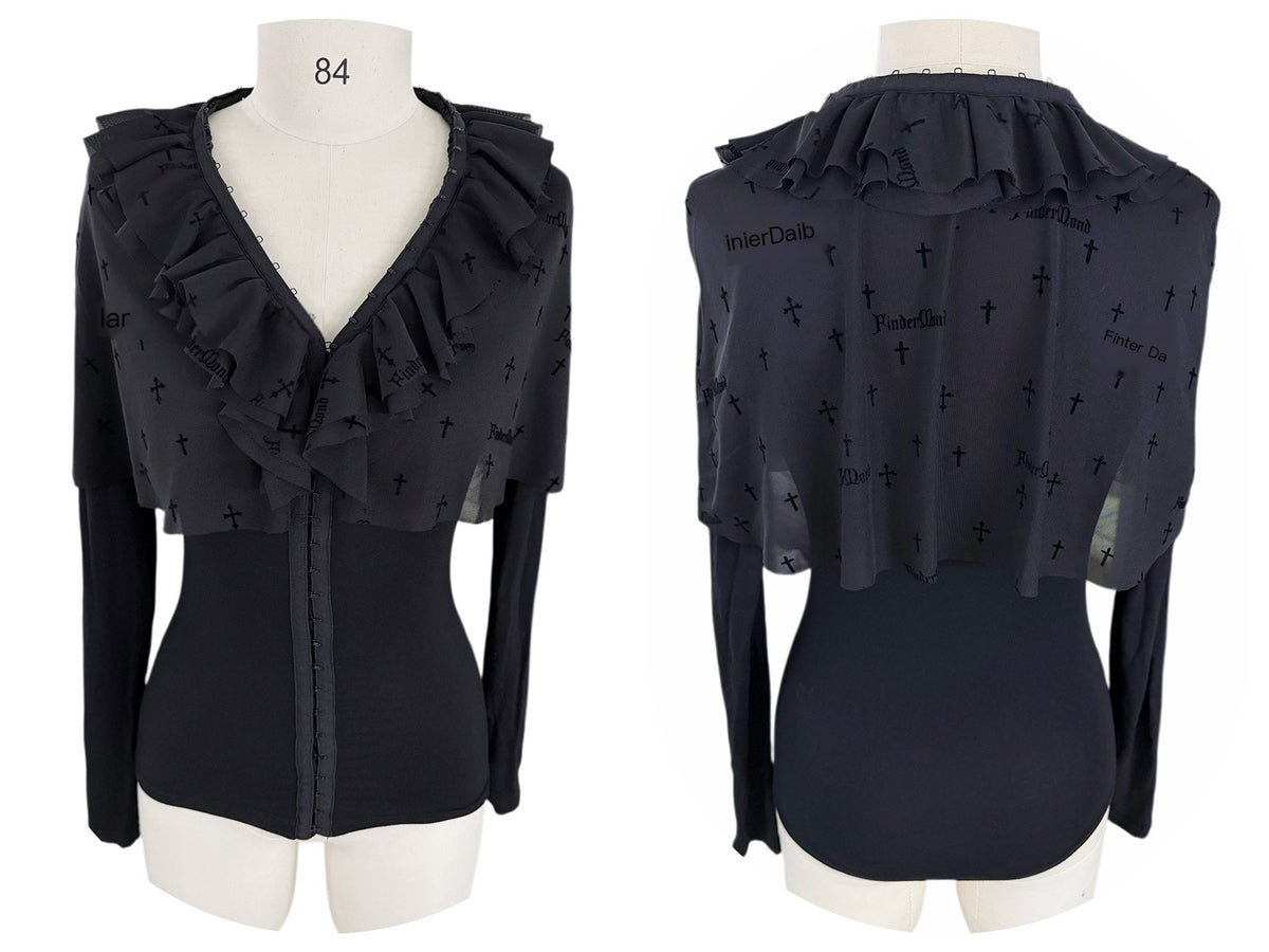FinderMond_FM_Dark_Gothic_Cross_Flocked_Mesh_Layered_Cape_Women&