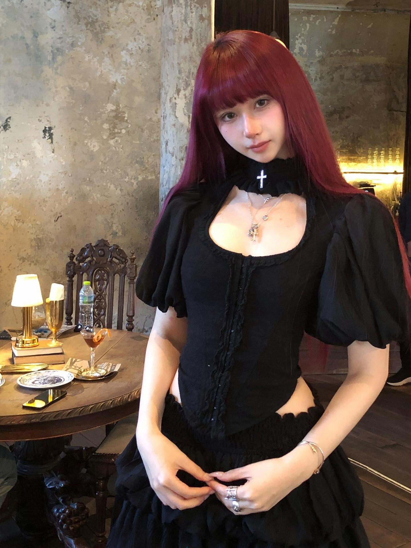 FinderMond FM Dark Pleated Bondage Strap Jellyfish Bubble Women&
