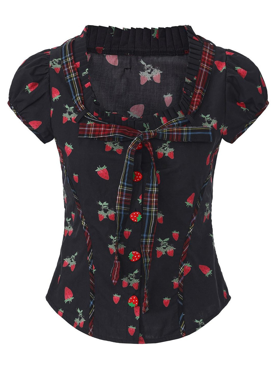 FinderMond FM Girly Strawberry Print Colorblock Women&