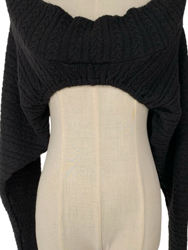 FinderMond FM Lace Up Cutout Batwing Sleeve Off Shoulder Two Piece Knit Women&