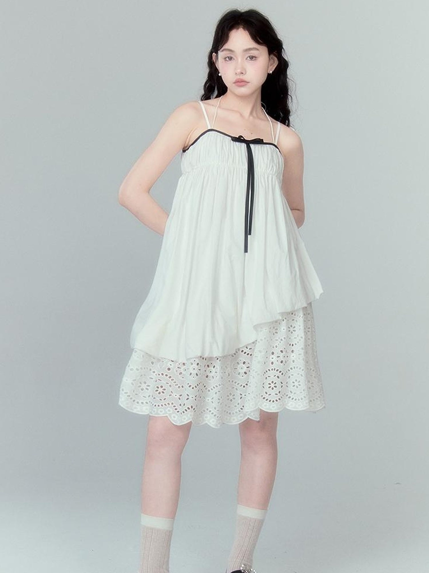 DIDDI MODA Floral Bloom Sheath Dress With Layered Tulle Hem