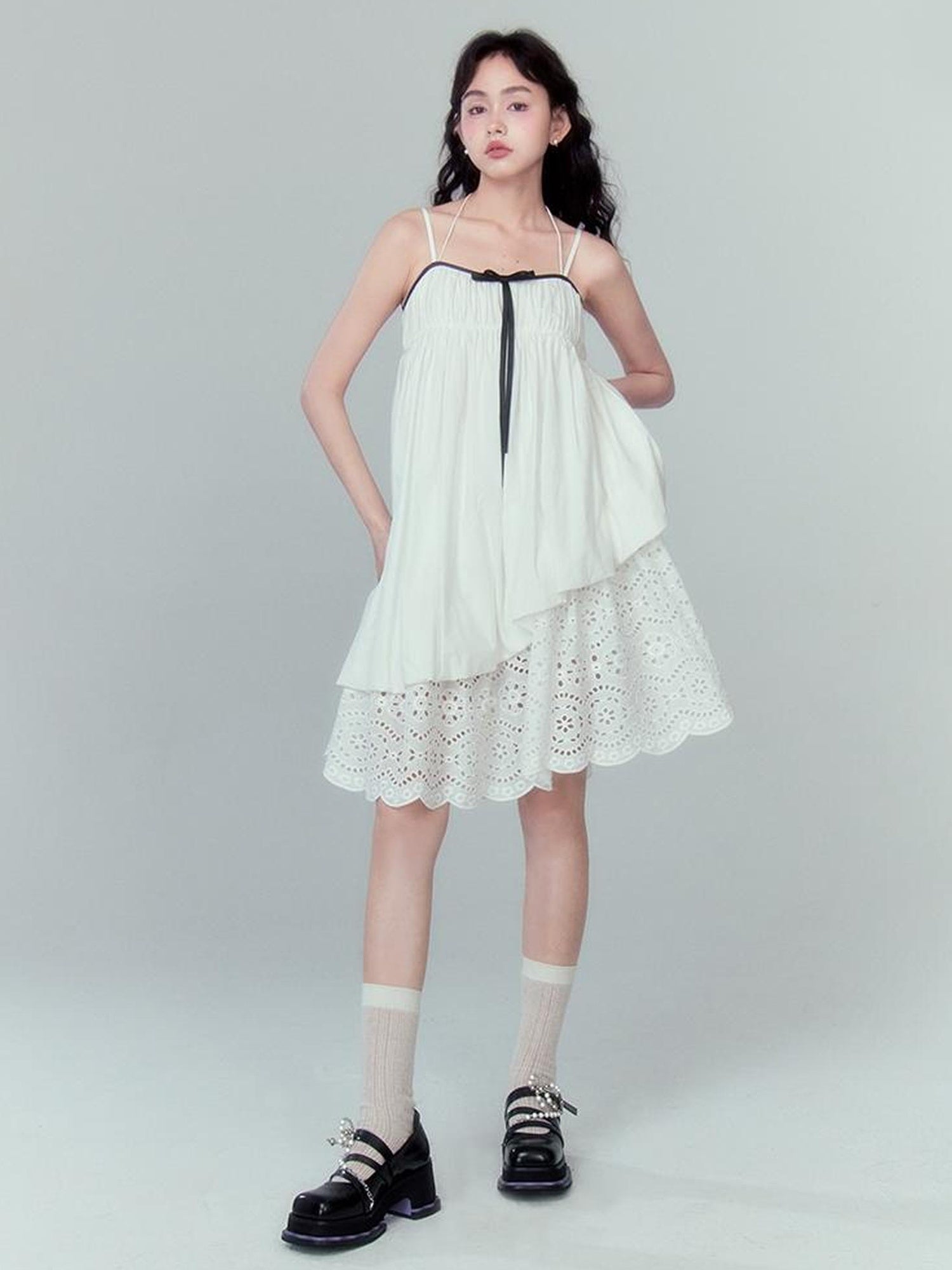 DIDDI MODA Floral Bloom Sheath Dress With Layered Tulle Hem