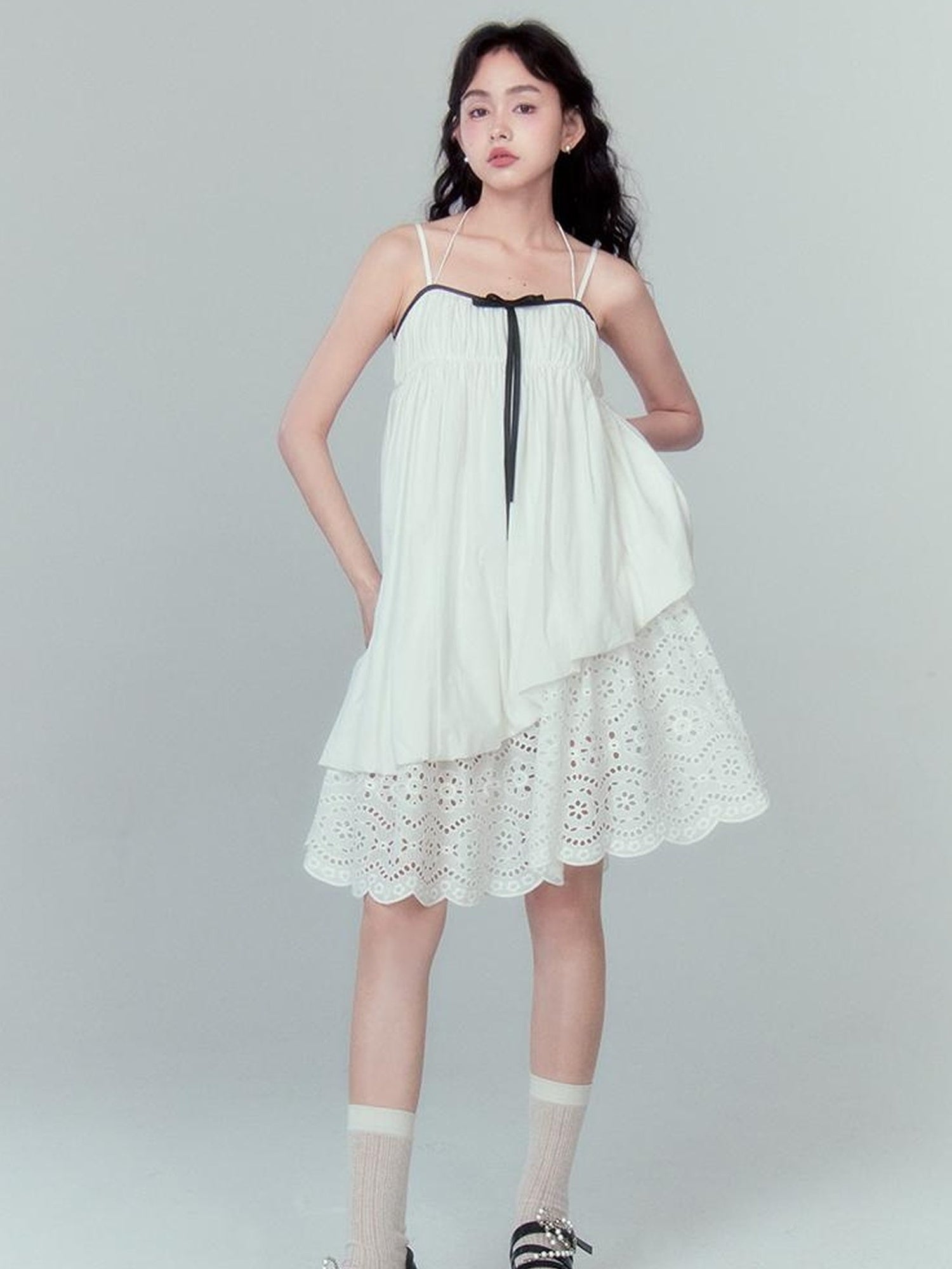 DIDDI MODA Floral Bloom Sheath Dress With Layered Tulle Hem