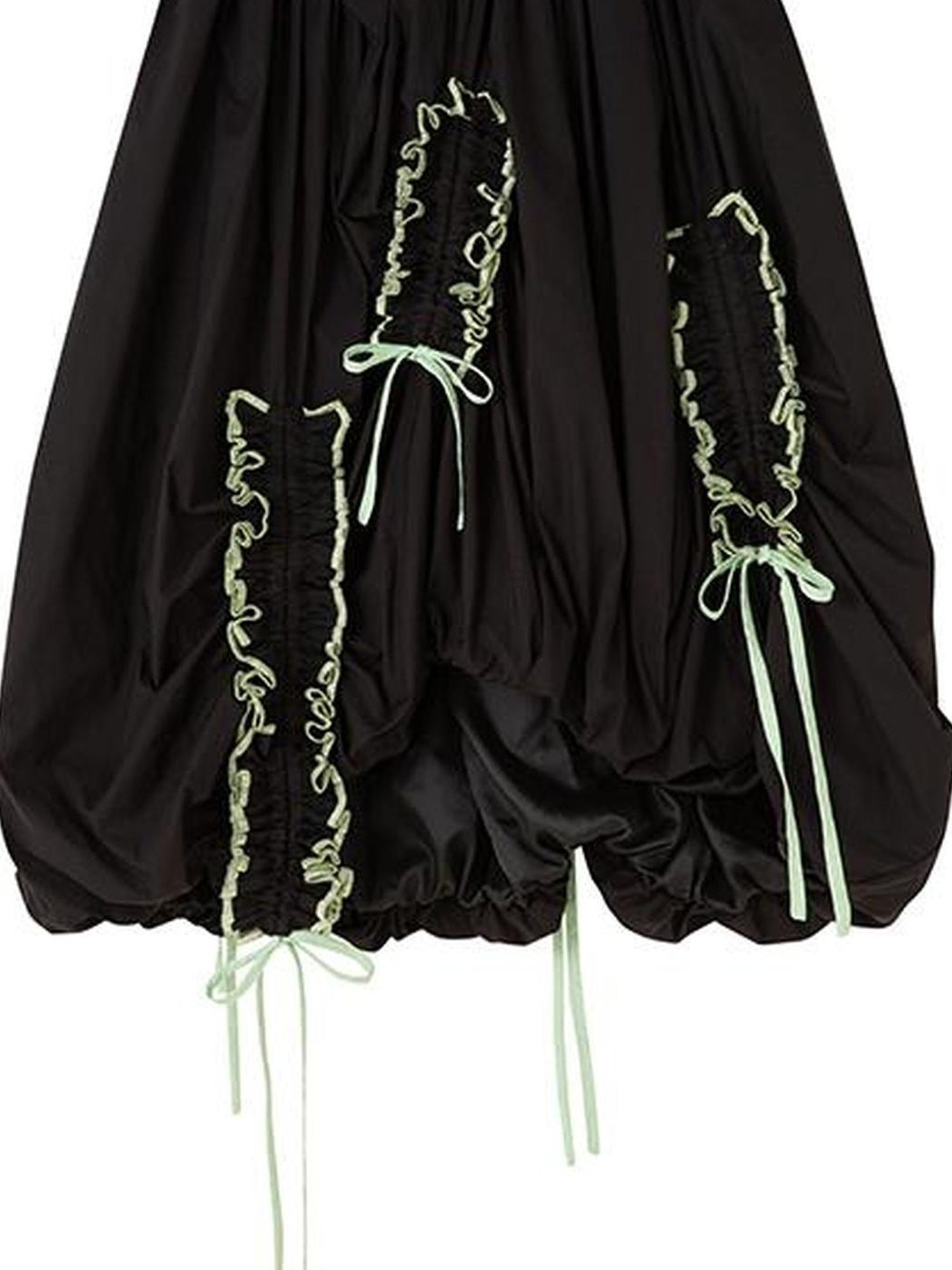 DIDDI MODA Floral Contrast Hem Asymmetrical Ruffle Midi Skirt