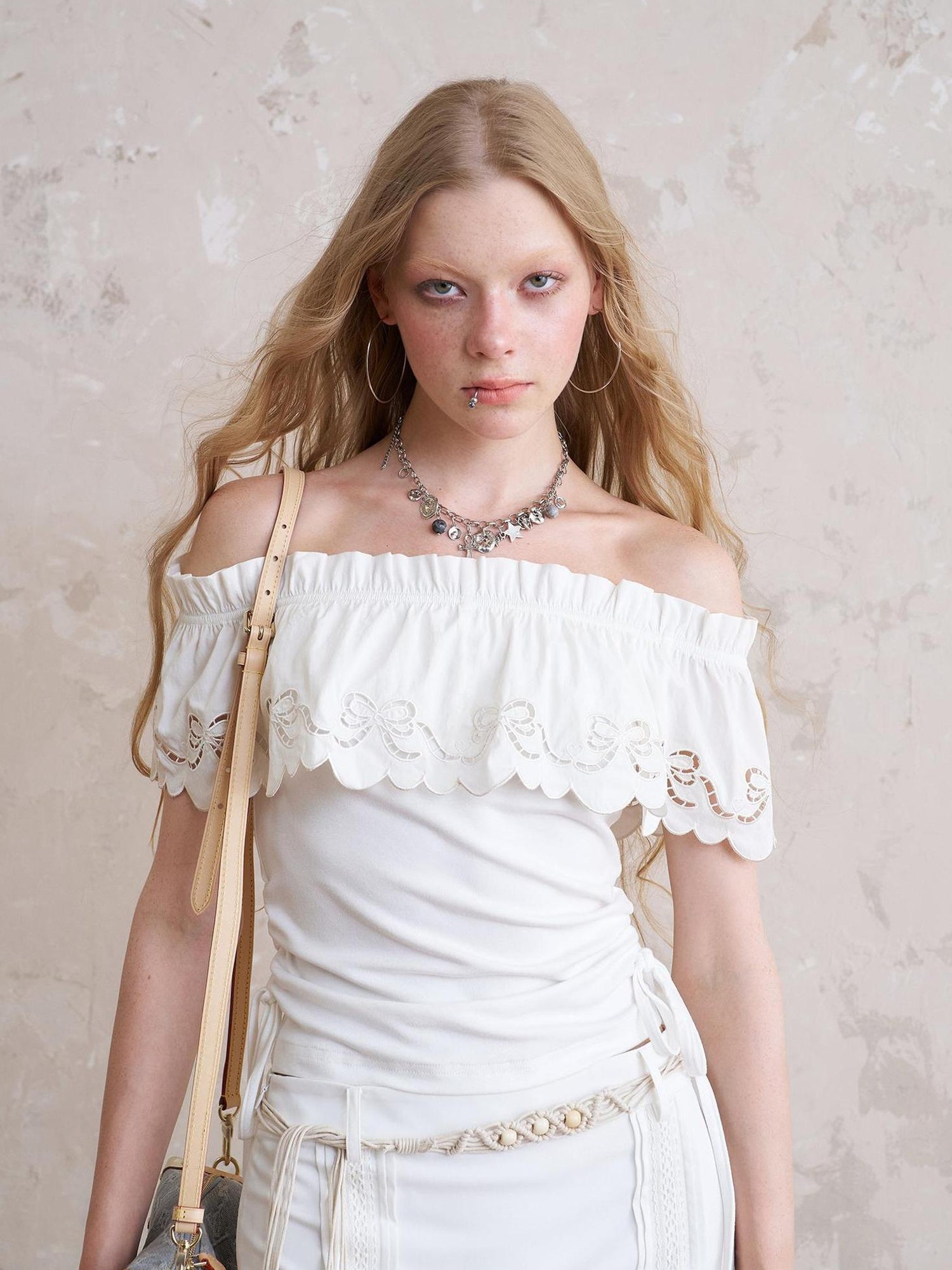 DIDDI MODA Floral Cutout Crop Top With Drawstring Waist Matching Shorts Pants Set