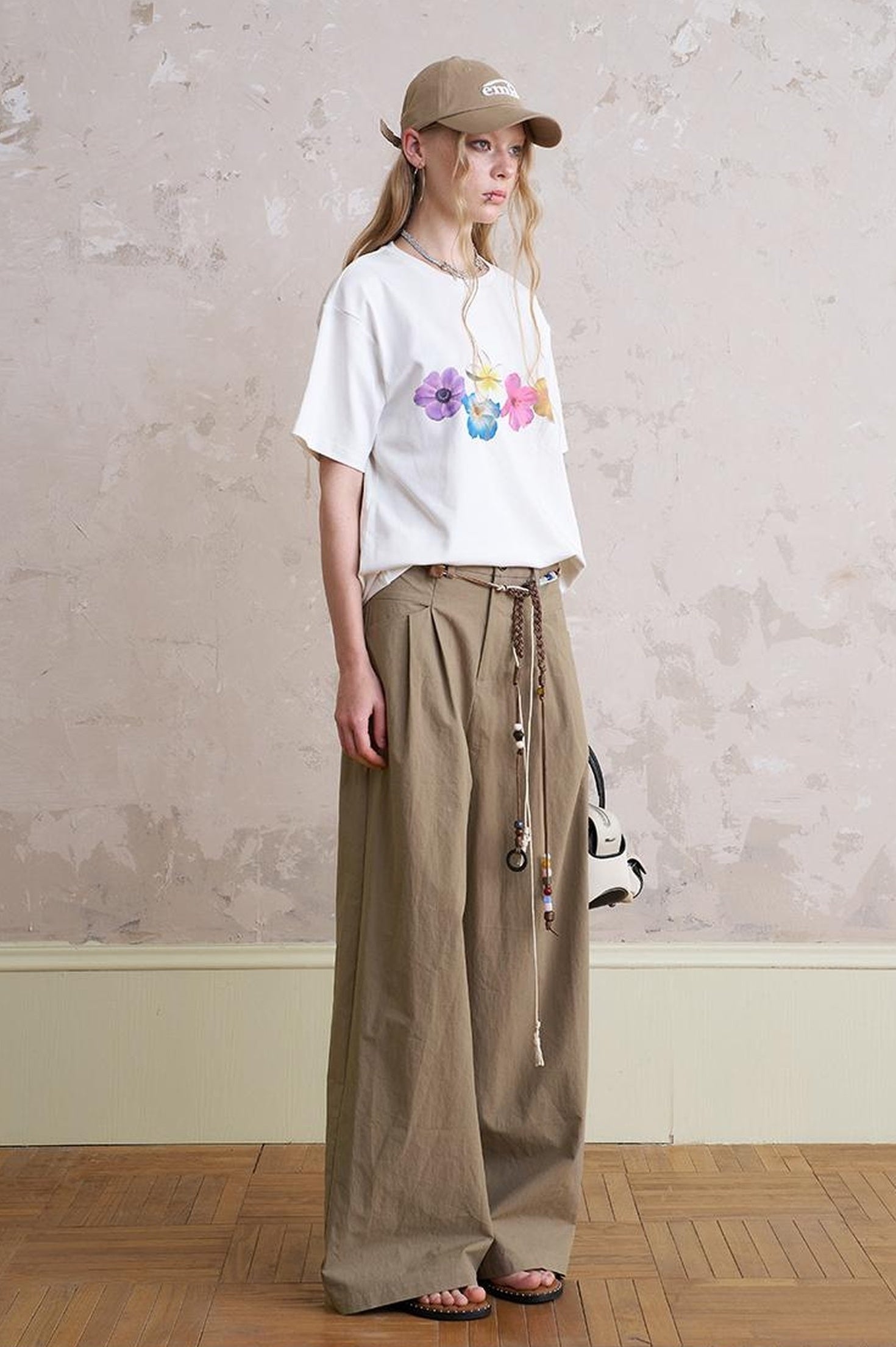 Floral Cutout Crop Top With Drawstring Waist Matching Shorts Pants Set