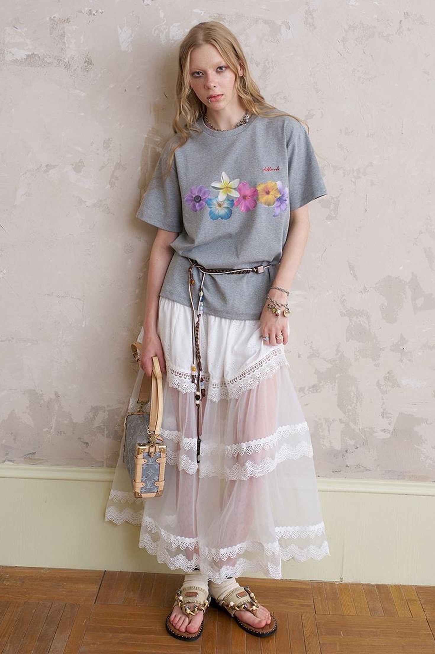 DIDDI MODA Floral Cutout Crop Top With Drawstring Waist Matching Shorts Pants Set