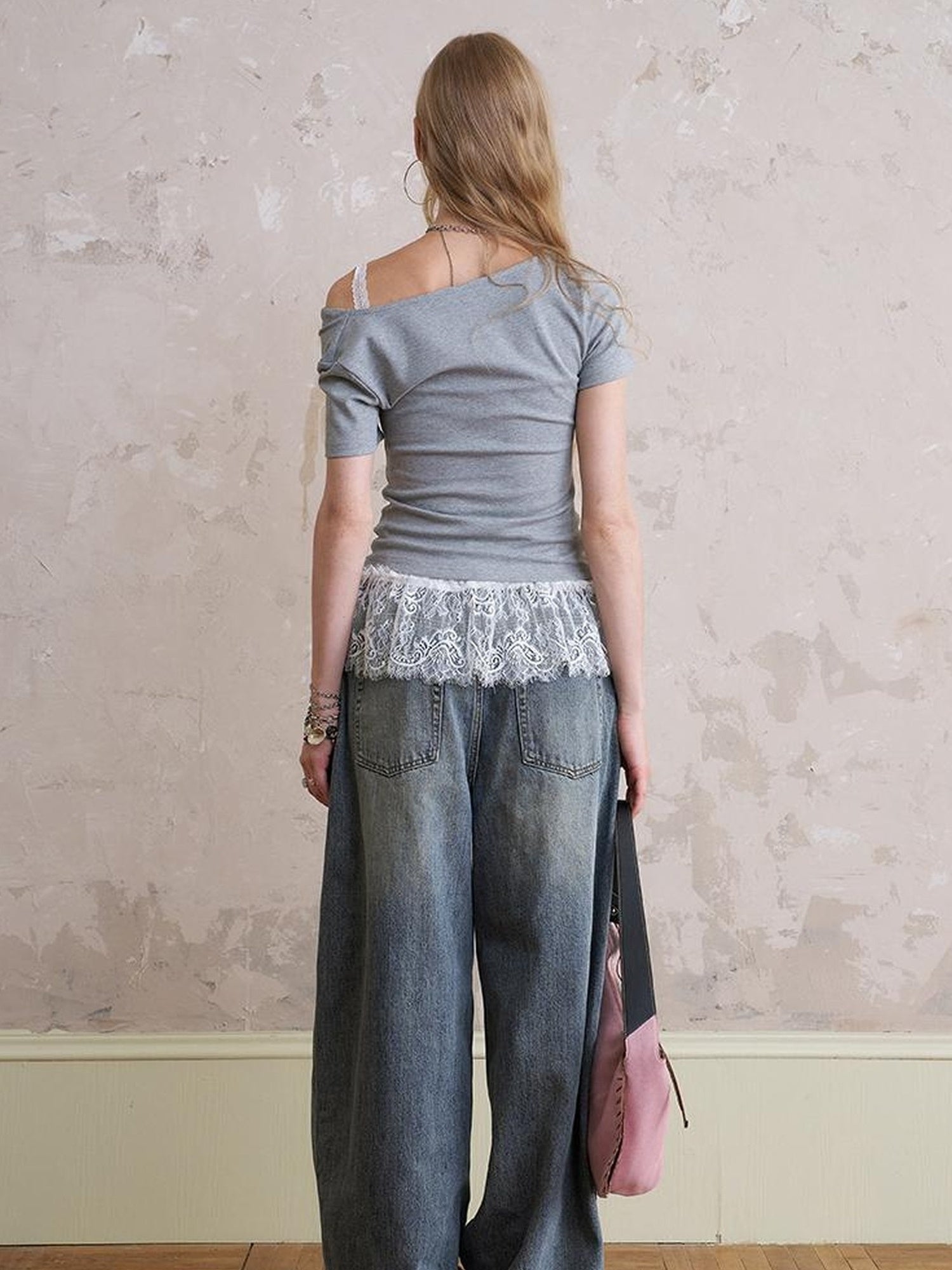DIDDI MODA Floral Drape Neck Tee