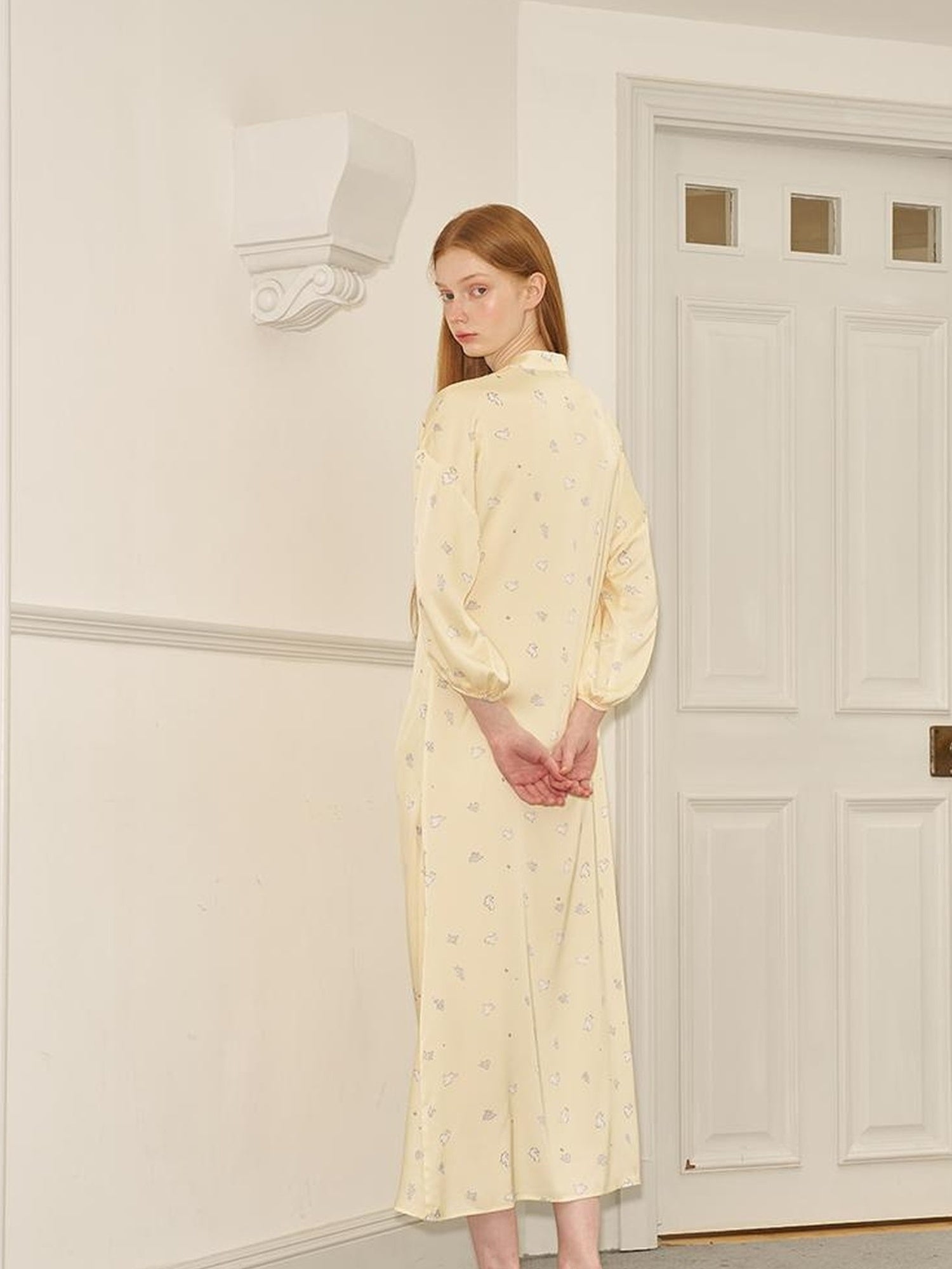 DIDDI MODA Floral Embroidered Asymmetric Qipao Dress With Side Slit