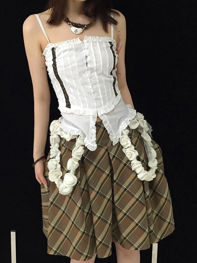 Floral Knit Fringe Scarf Shawl Wrap