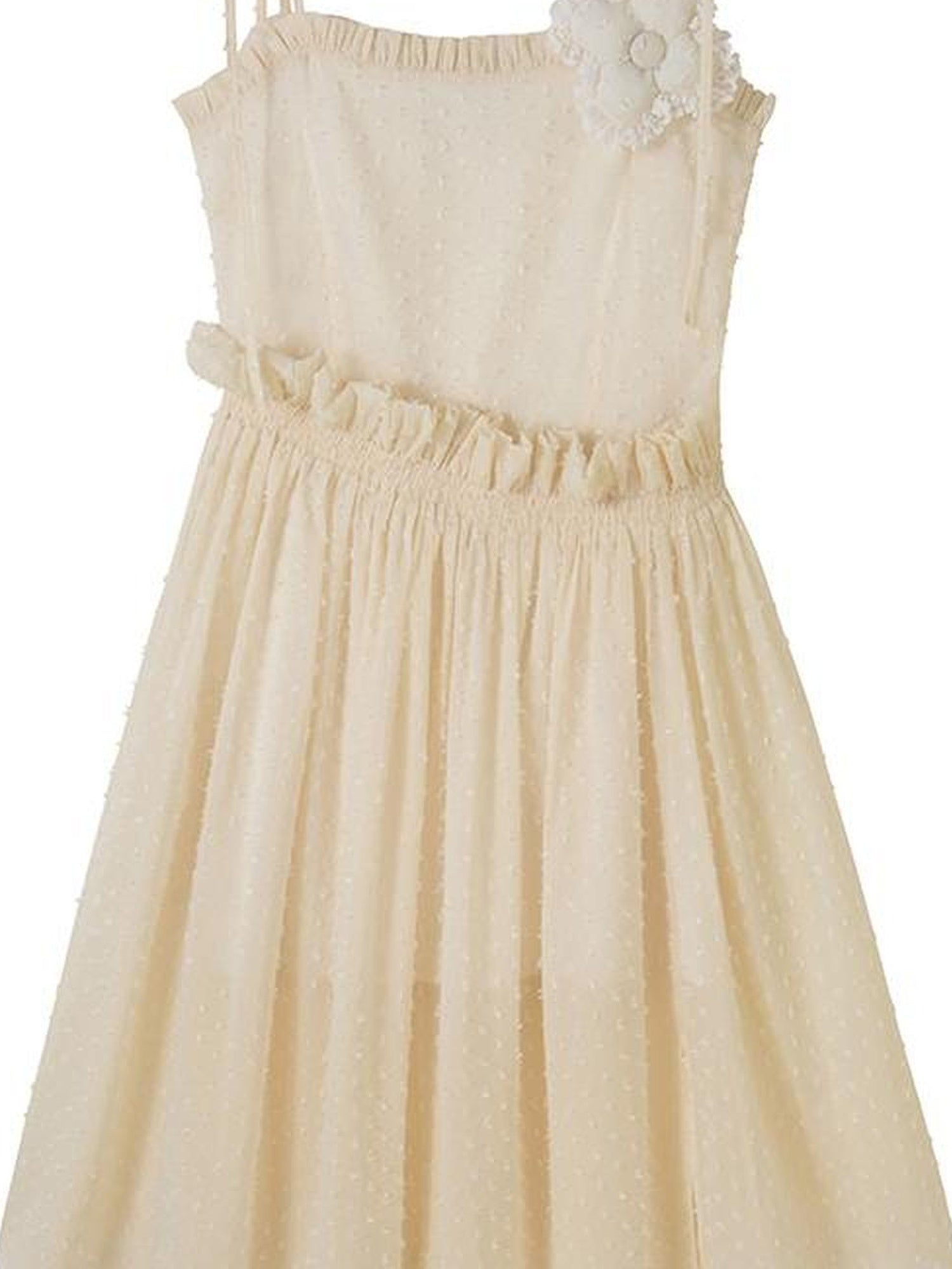 DIDDI MODA Floral Lace A Line Mini Dress With Ruffles